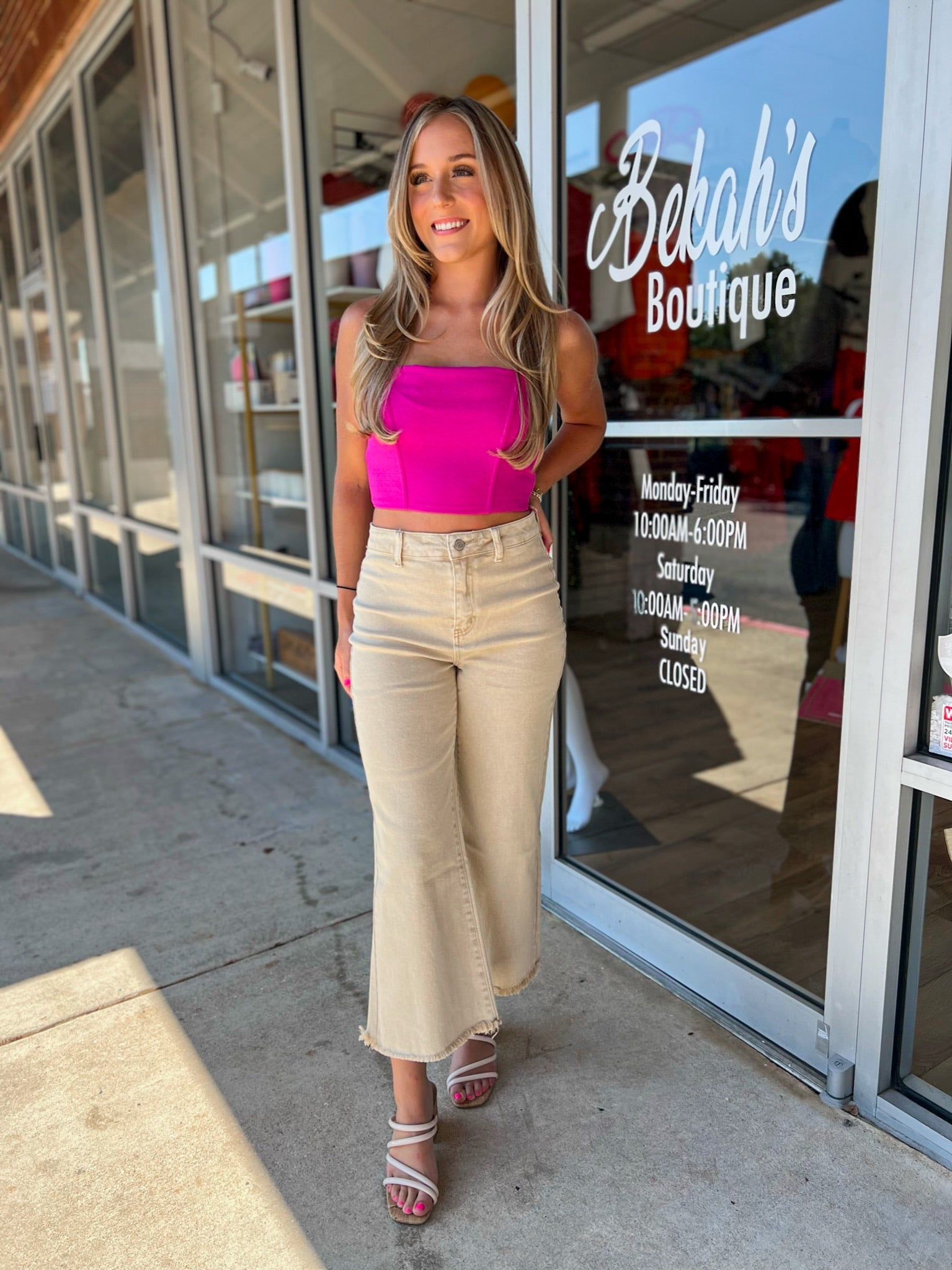 Heat Wave Magenta Pink Crop Tube Top - A'Bekah's Boutique