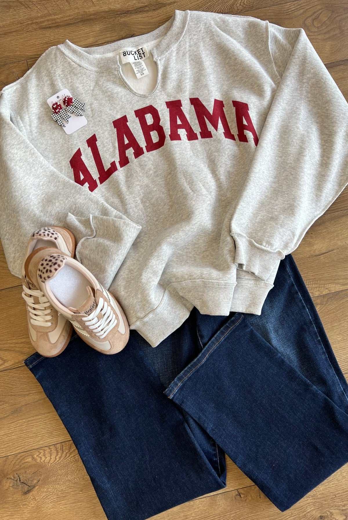 Heather Grey University of Alabama Reversible Sweatshirt - A'Bekah's Boutique