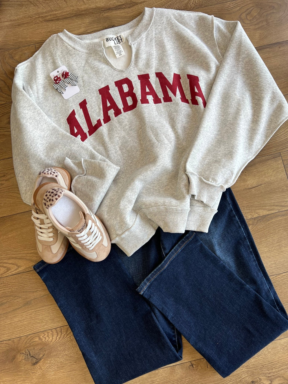 Heather Grey University of Alabama Reversible Sweatshirt - A'Bekah's Boutique