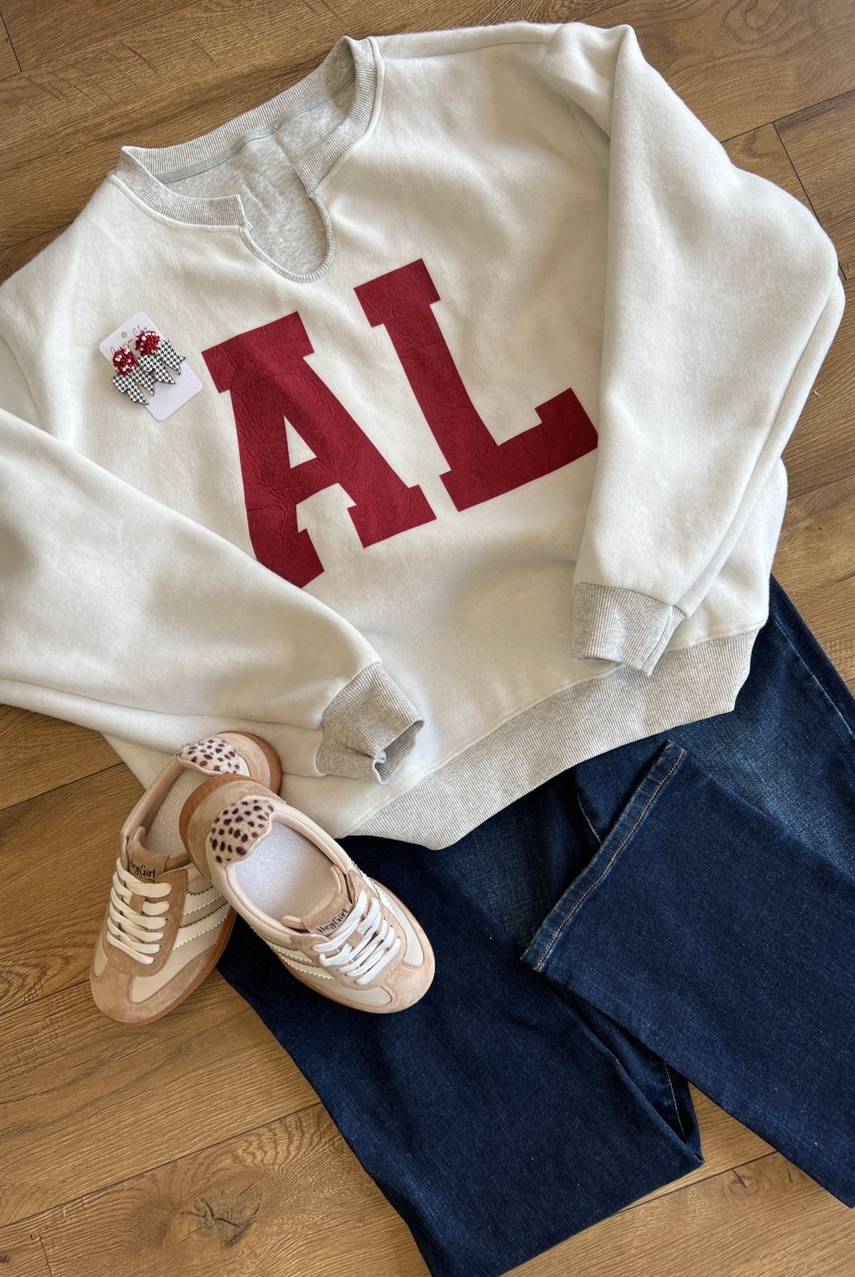 Heather Grey University of Alabama Reversible Sweatshirt - A'Bekah's Boutique