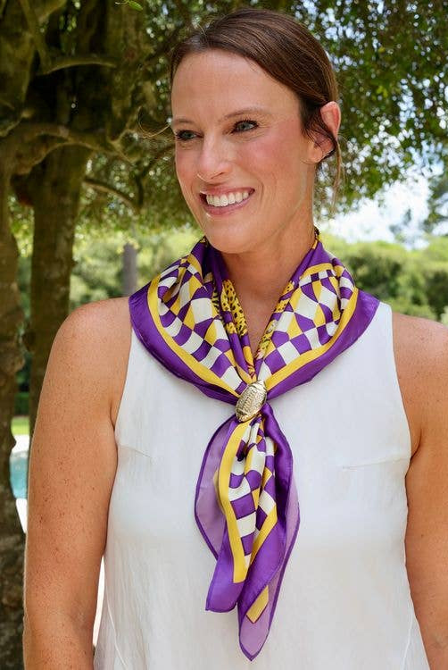 Hollis Scarf Medium Purple Gold - A'Bekah's Boutique
