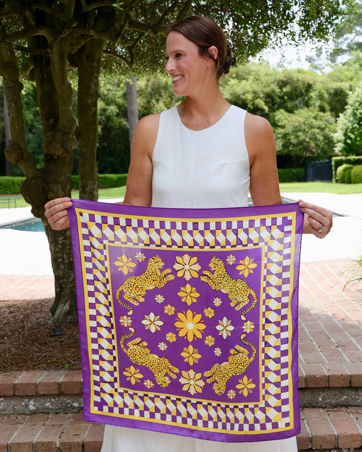 Hollis Scarf Medium Purple Gold - A'Bekah's Boutique