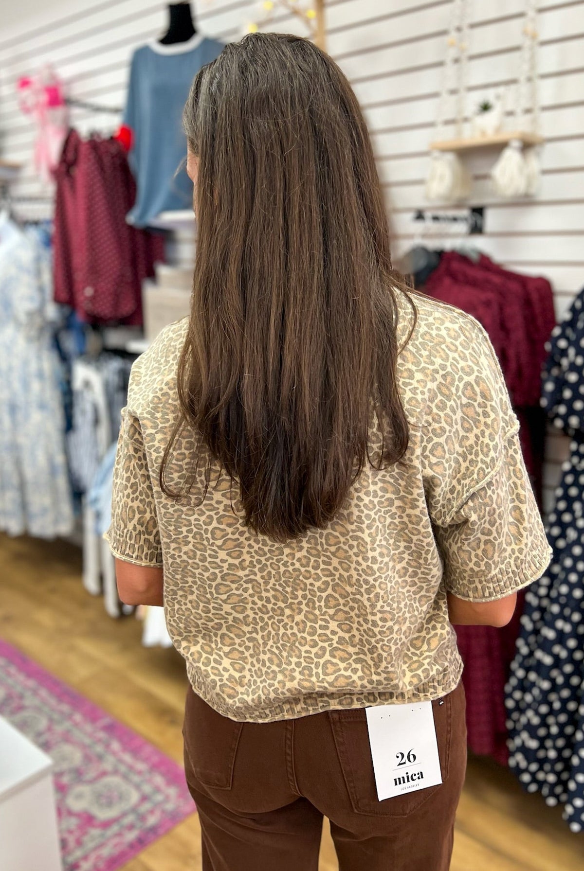 Honey Taupe Leopard Print Short Sleeve Cropped Top - A'Bekah's Boutique