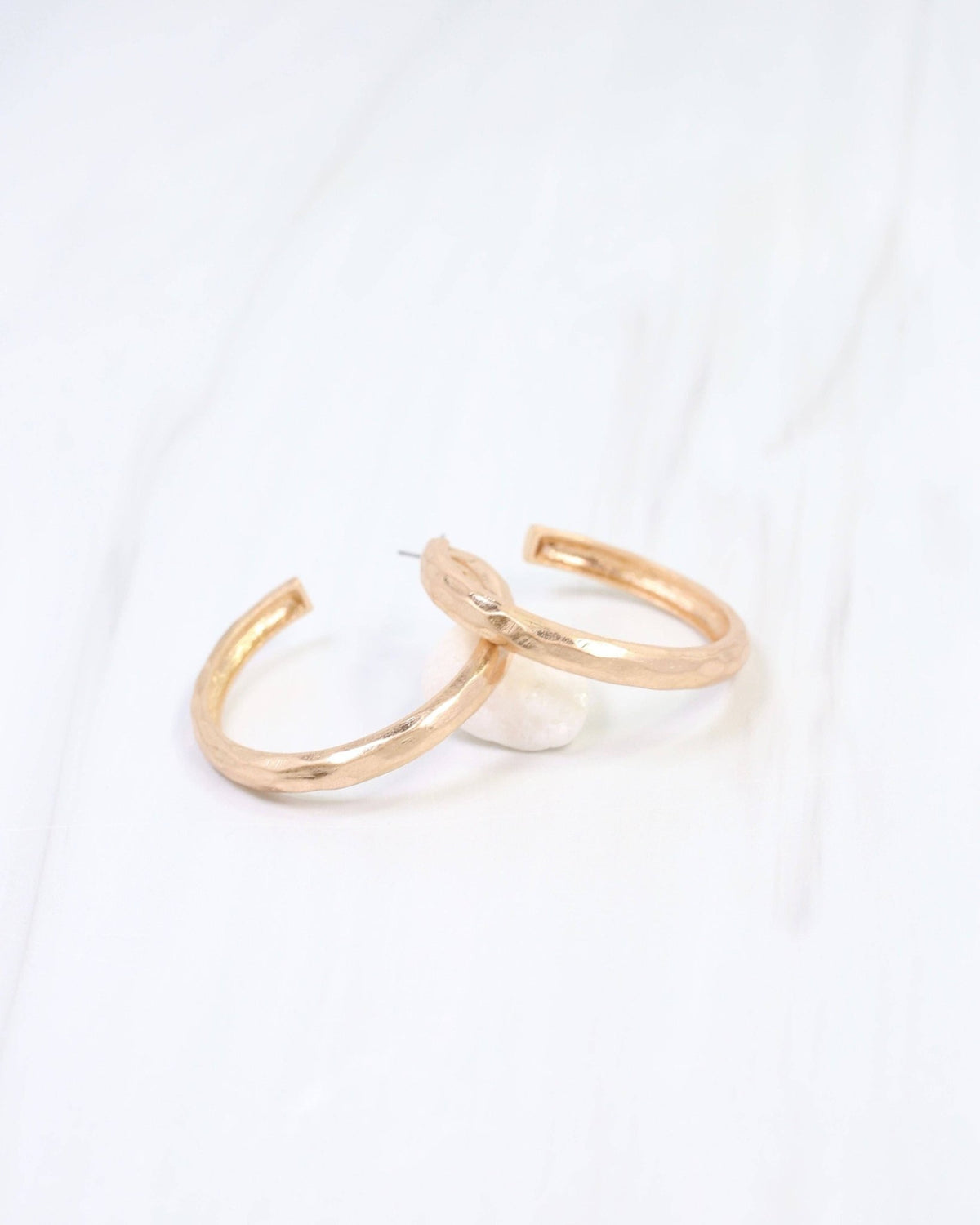 Hyde Park Hammered Hoop Earring Worn Gold - A'Bekah's Boutique