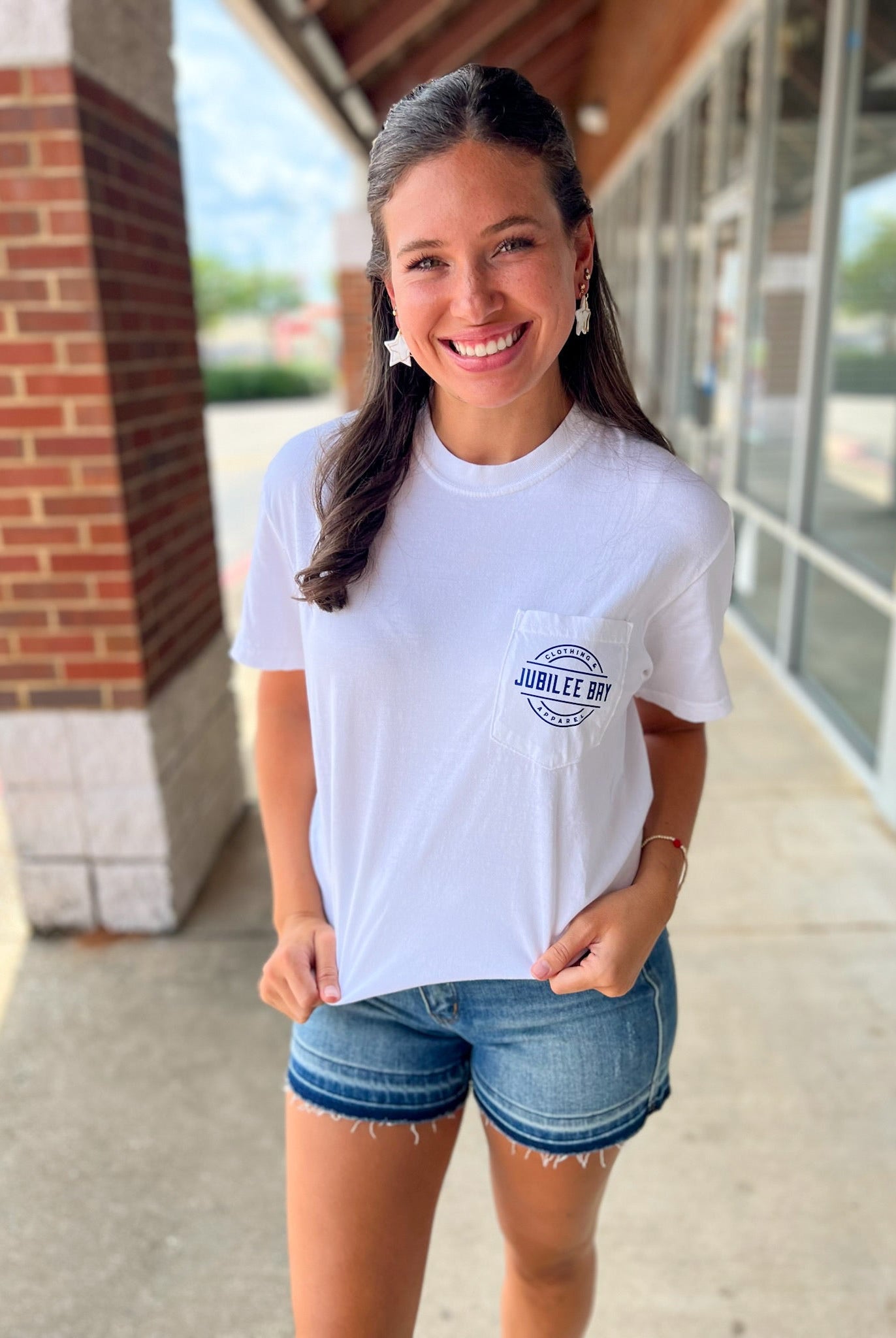 Jubilee Bay White American Flag T-Shirt - A'Bekah's Boutique