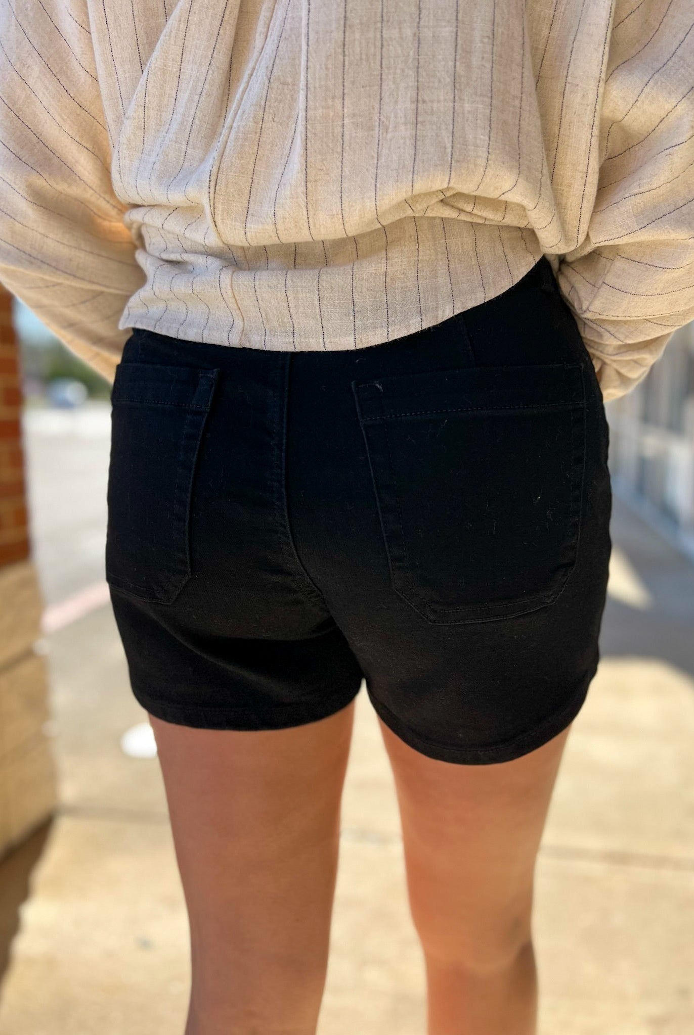 Judy Blue Black High Waisted Trouser Shorts 4.5" Inseam (C) - A'Bekah's Boutique