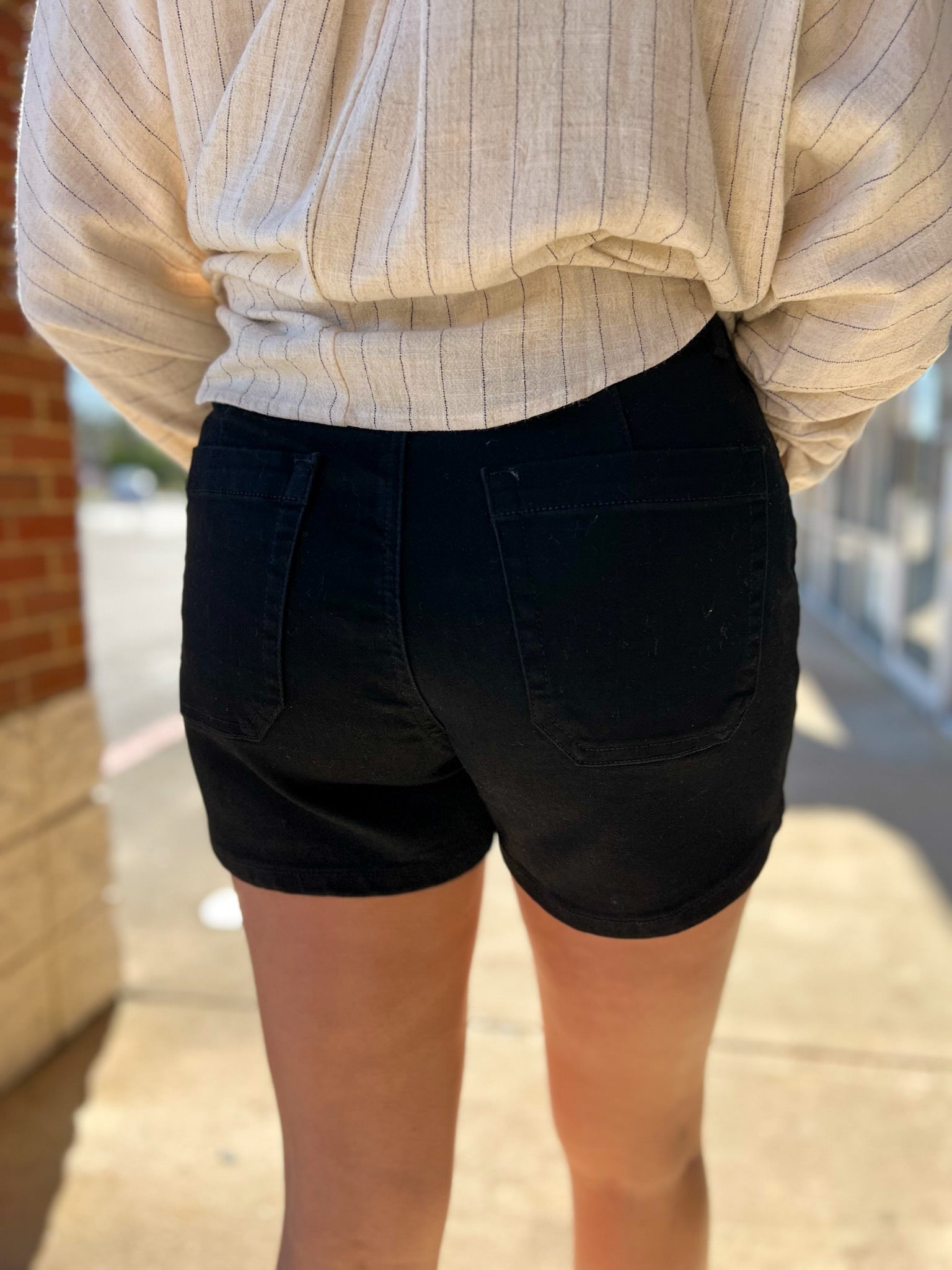 Judy Blue Black High Waisted Trouser Shorts 4.5" Inseam (C) - A'Bekah's Boutique