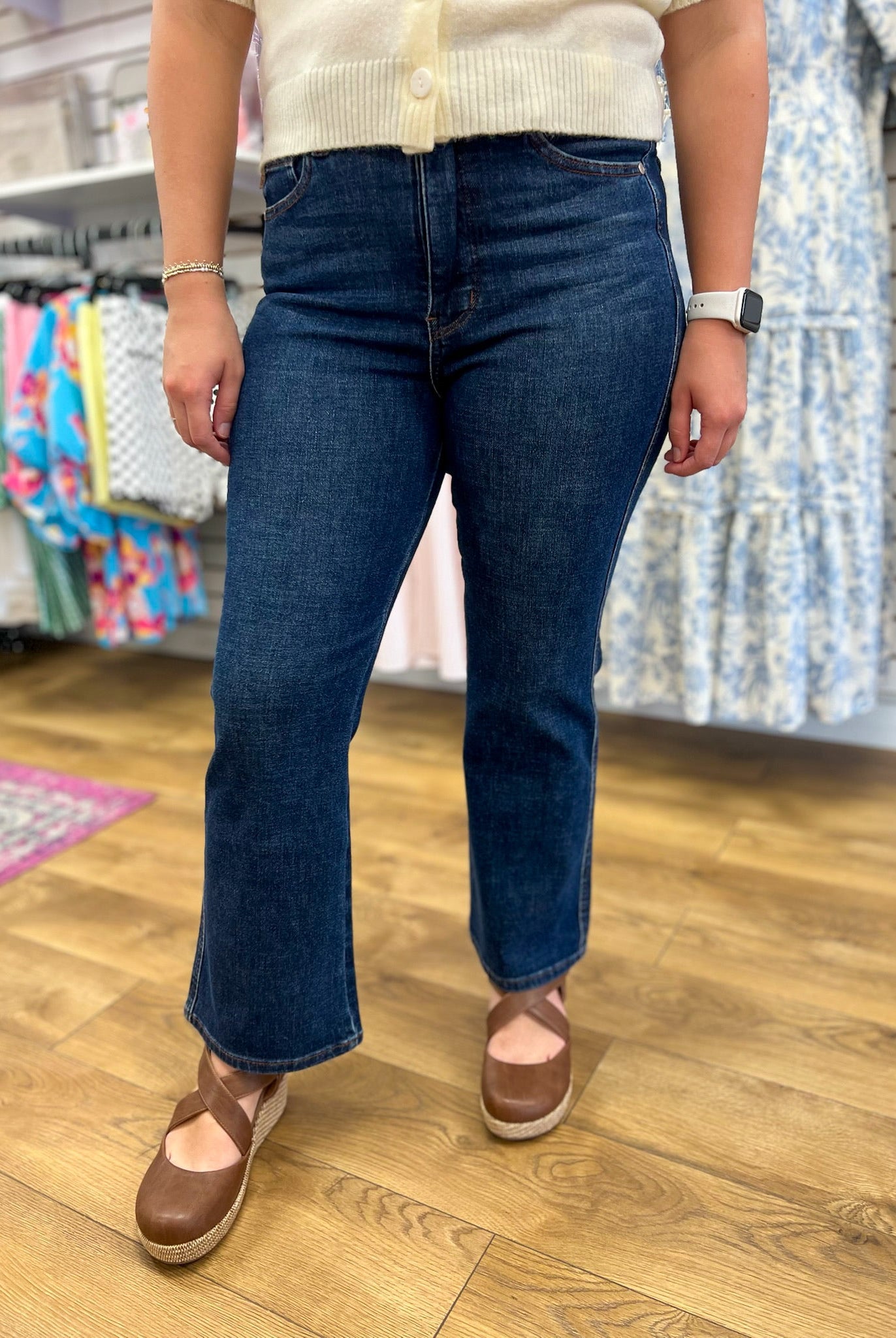 Judy Blue Dark Rustic Indigo Amy Kick Flare Jeans 26.5" Inseam - A'Bekah's Boutique