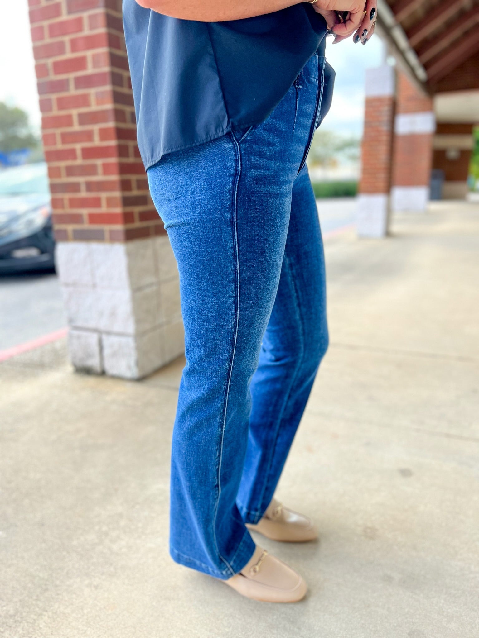 Judy Blue Dark Wash Mid Rise Bootcut Trouser Jeans 32" Inseam - A'Bekah's Boutique