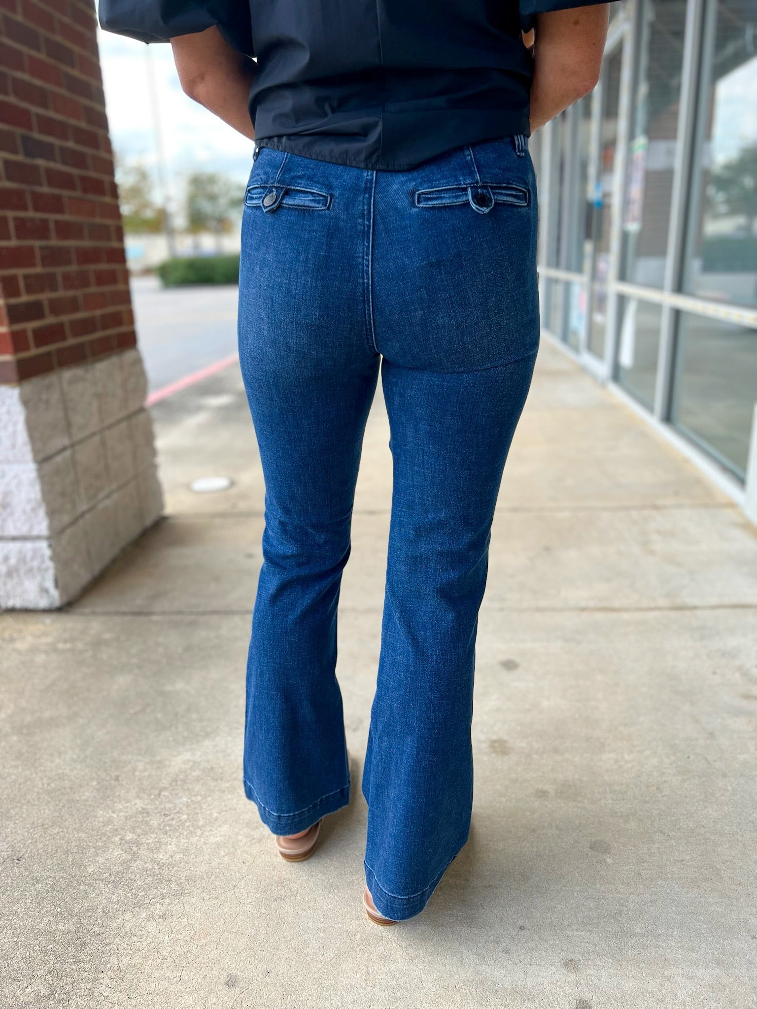 Judy Blue Dark Wash Mid Rise Bootcut Trouser Jeans 32" Inseam - A'Bekah's Boutique
