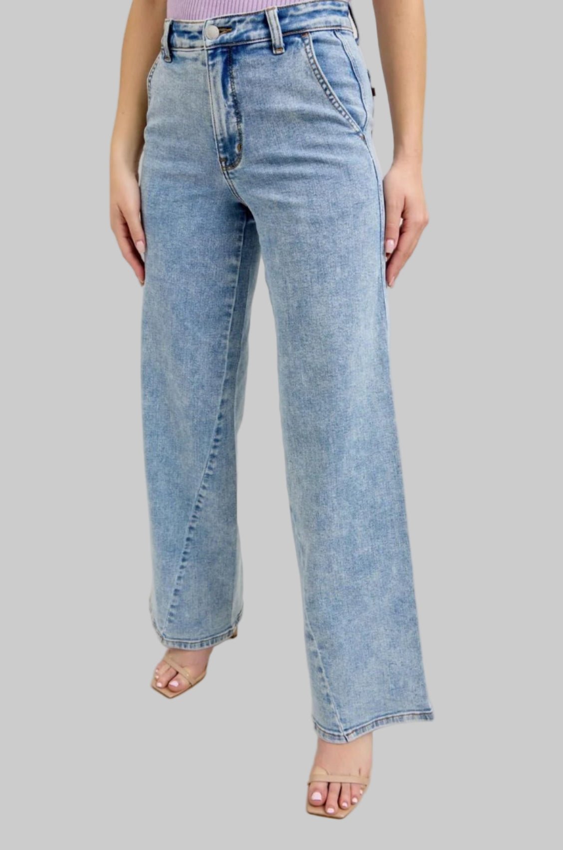 Judy Blue High Waist Stone Wash Retro Fit Jeans with 33" Inseam - A'Bekah's Boutique