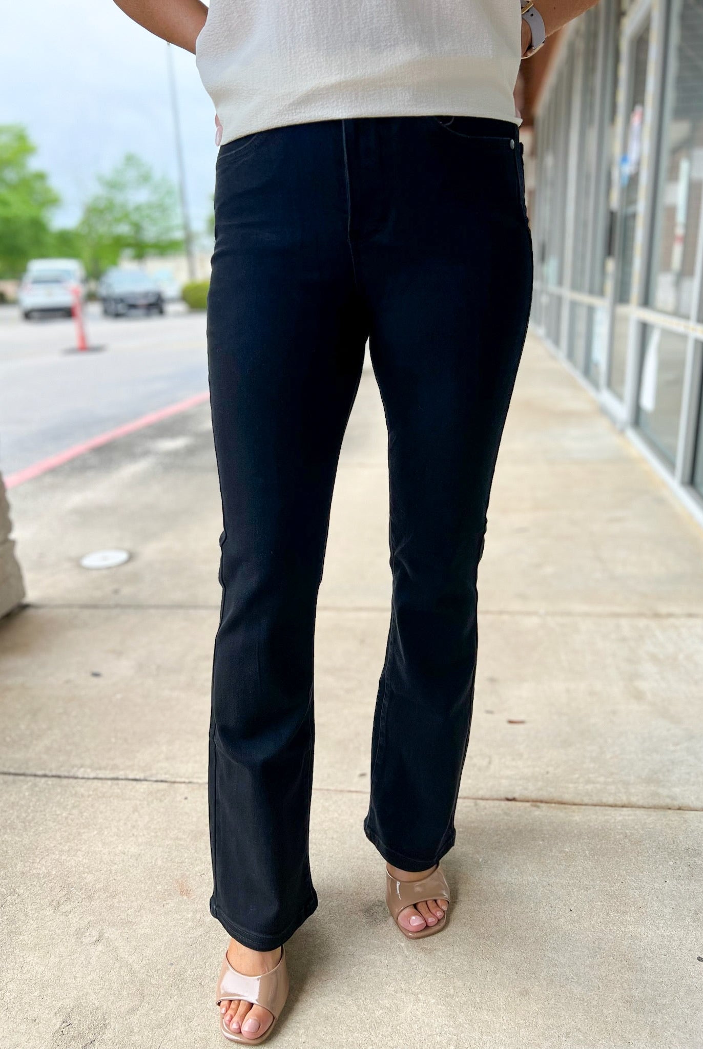 Judy Blue High Waisted Black Bootcut Jeans with Tummy Control 31" Inseam - A'Bekah's Boutique