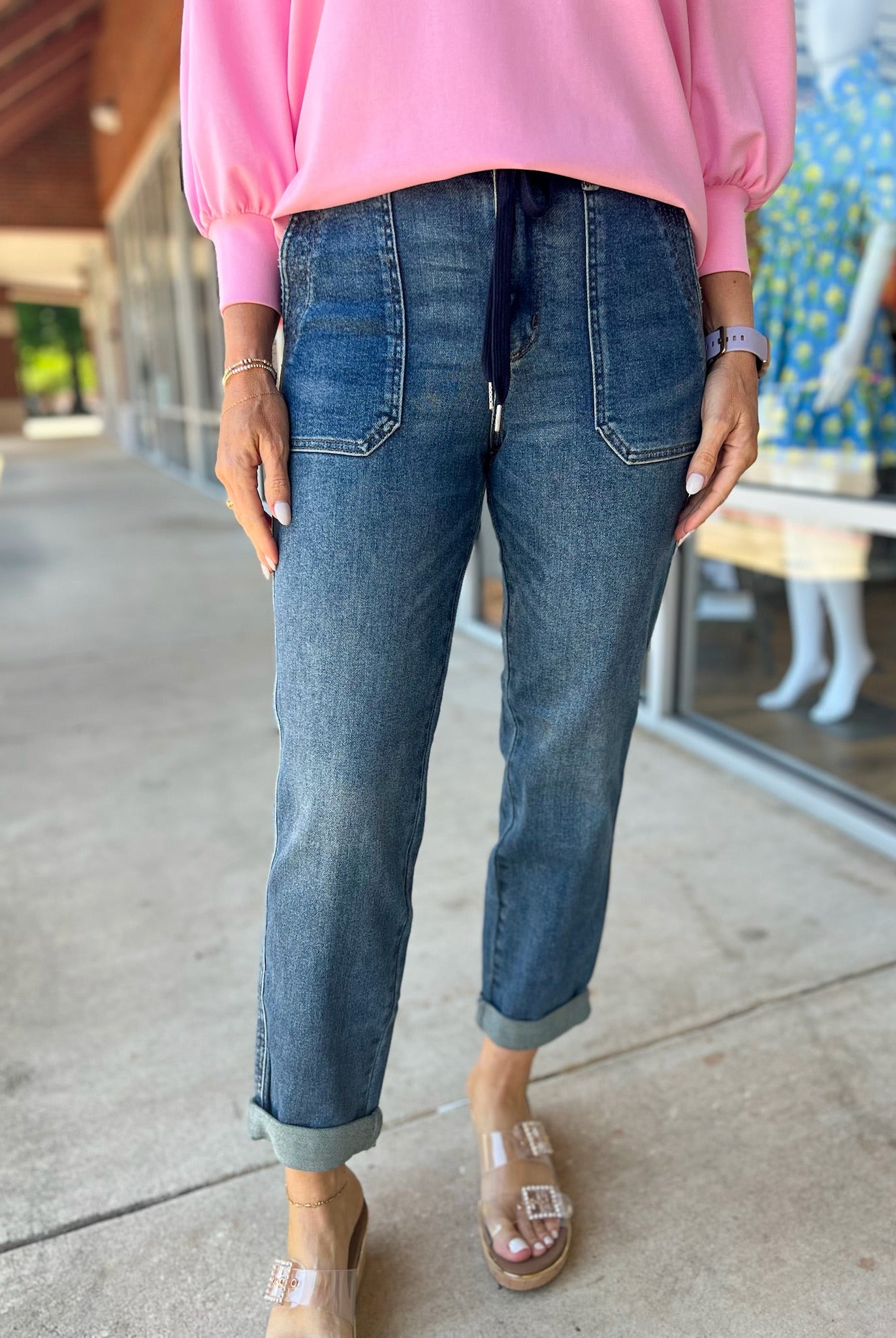 Judy Blue High Waisted Dark Vintage Wash Joggers - A'Bekah's Boutique