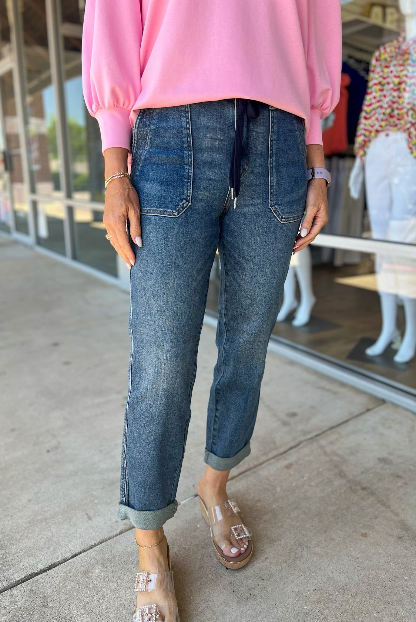 Judy Blue High Waisted Dark Vintage Wash Joggers - A'Bekah's Boutique