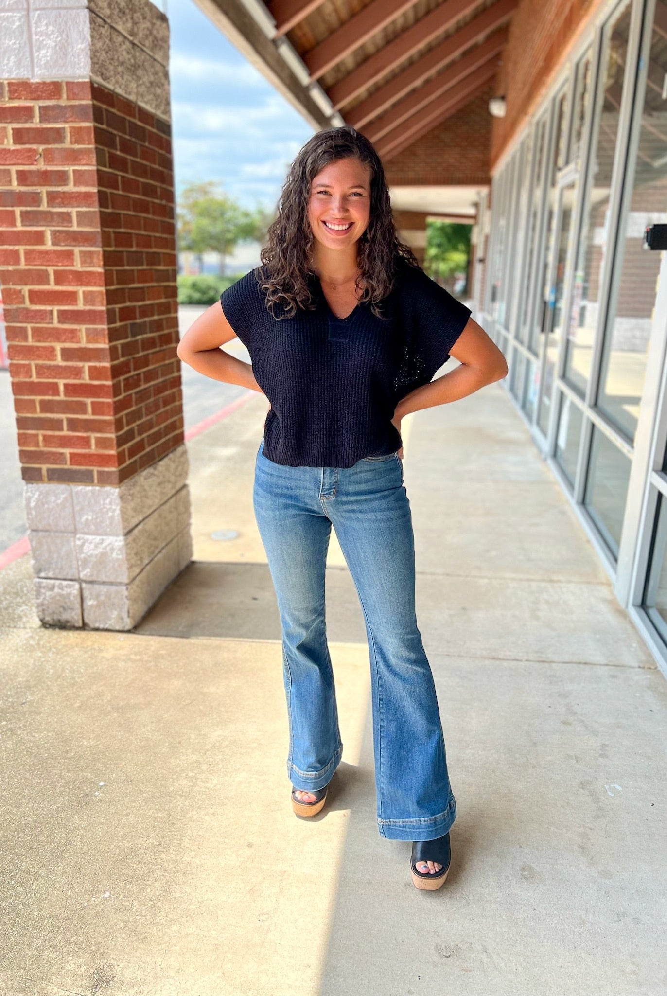 Judy Blue High Waisted Double Button 33" Inseam Flare Leg Jeans with Tummy Control - A'Bekah's Boutique