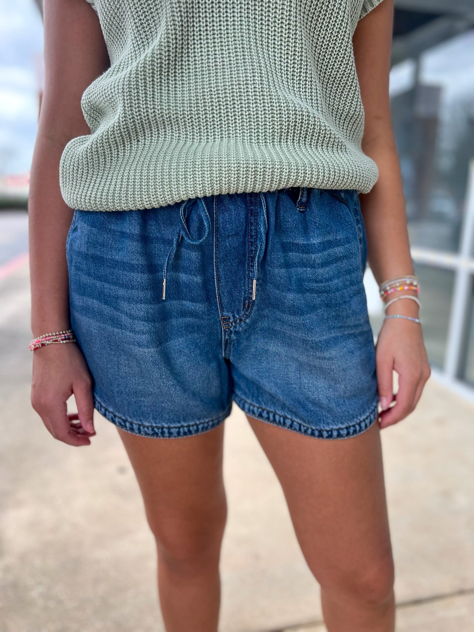 Judy Blue High Waisted Featherweight Boxer Denim Shorts - A'Bekah's Boutique