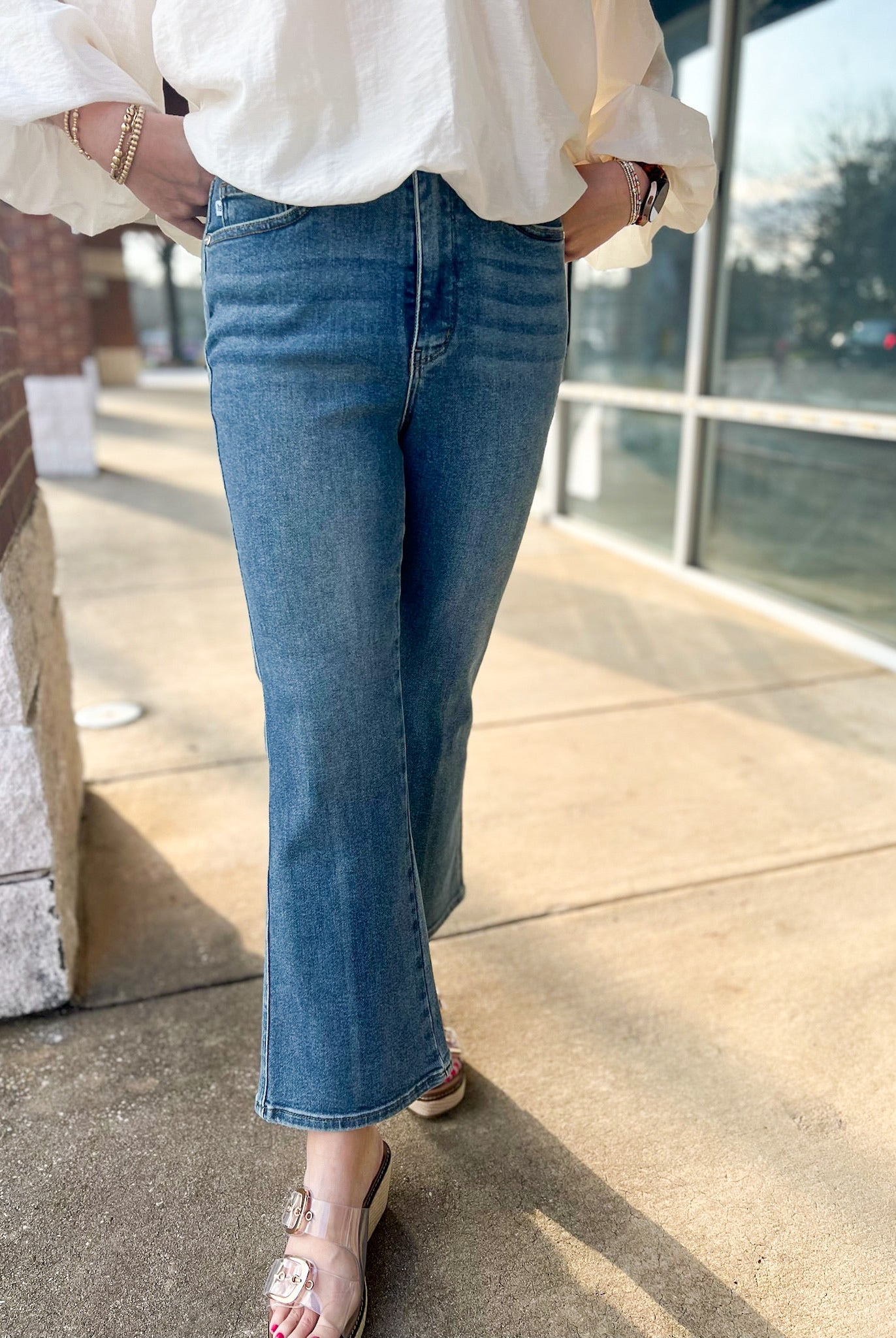 Judy Blue High Waisted Kick Flare Jeans with Tummy Control 26.5" Inseam - A'Bekah's Boutique