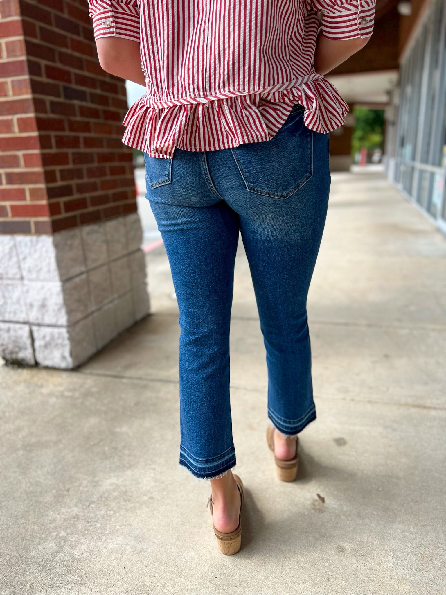Judy Blue High Waisted Vintage Wash Release Hem Kick Flare Jeans - A'Bekah's Boutique