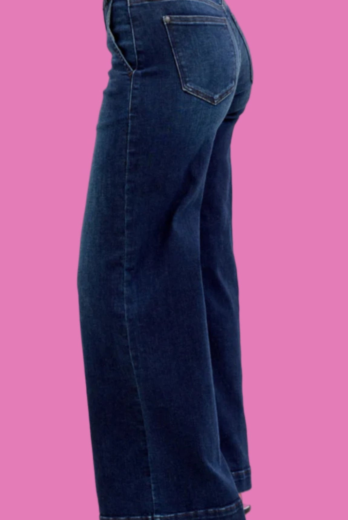 Judy Blue High Waisted Wide Leg Trouser Jeans Short Inseam - A'Bekah's Boutique