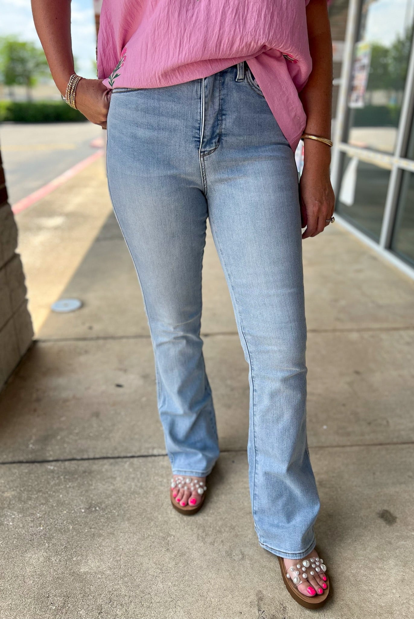 Judy Blue Light Wash High Waisted Bootcut Jeans 34" Inseam - A'Bekah's Boutique