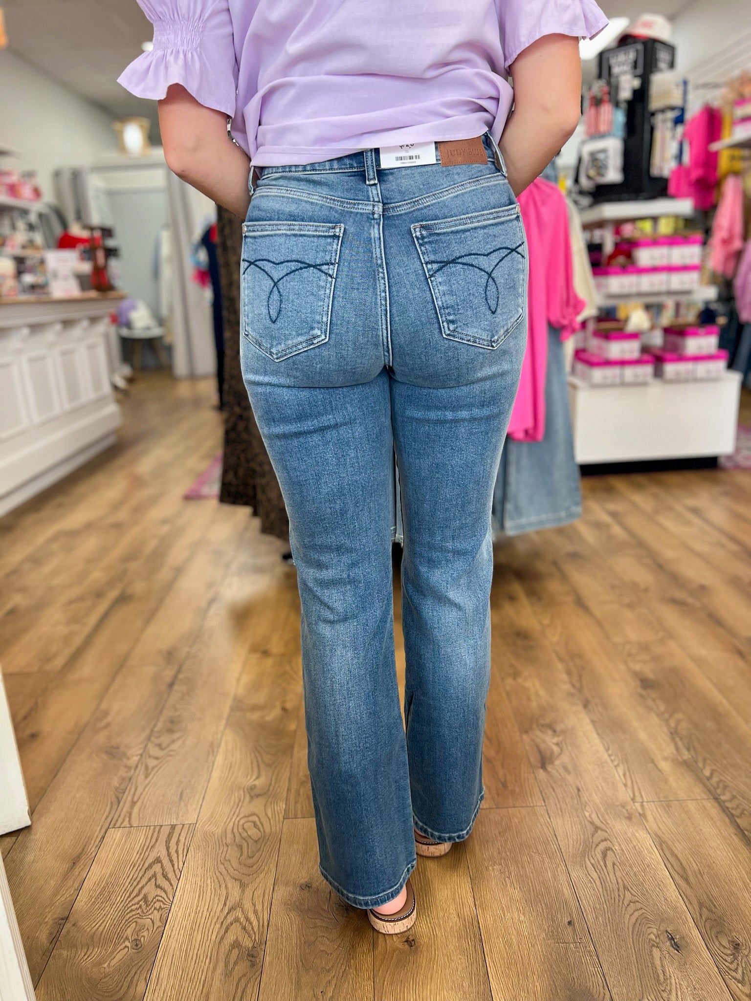 Judy Blue Mid Rise Alex Bootcut Jeans 32.25" Inseam - A'Bekah's Boutique