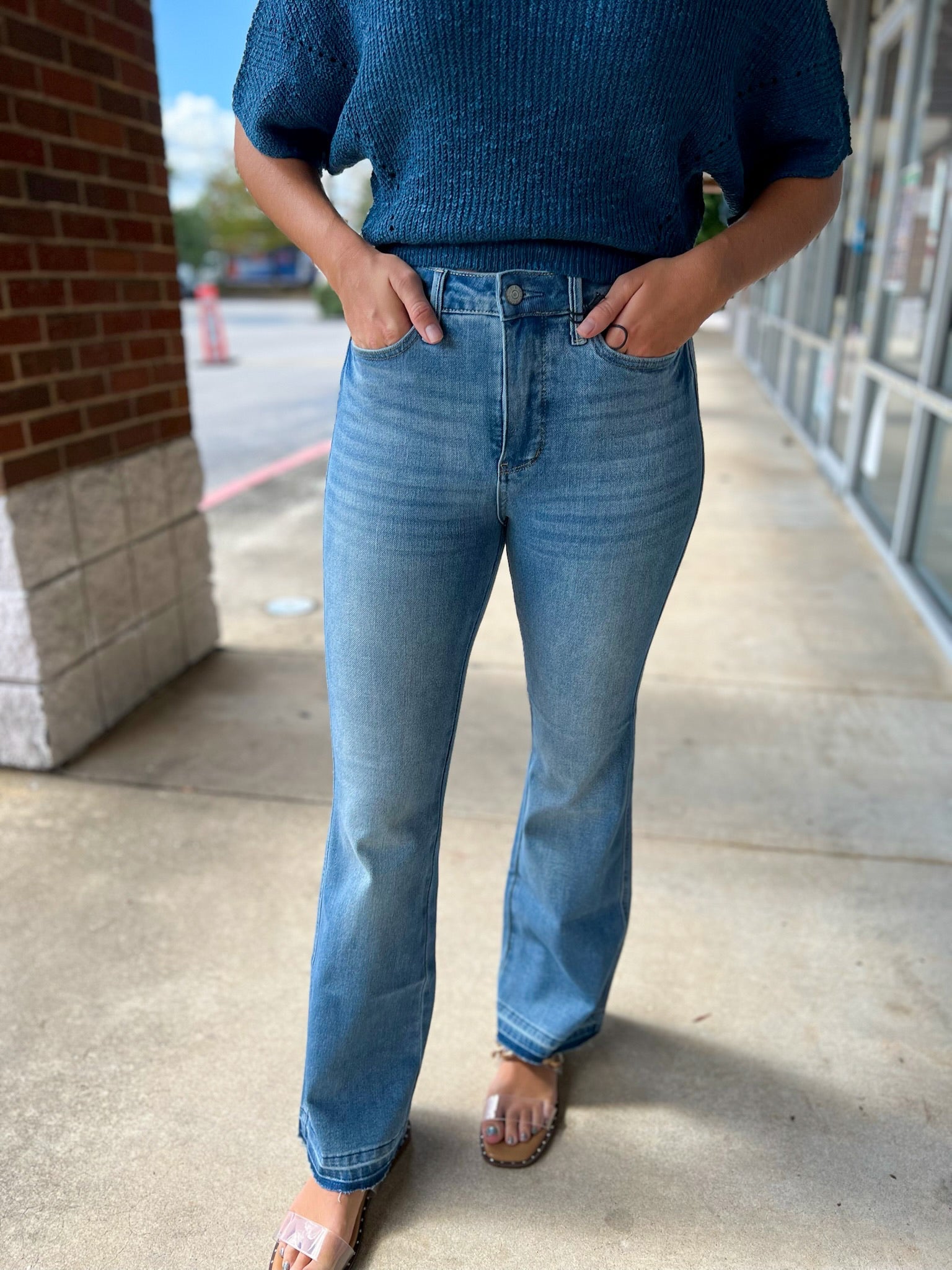 Judy Blue Mid Rise Slim Bootcut Tummy Control Jeans 32" Inseam - A'Bekah's Boutique