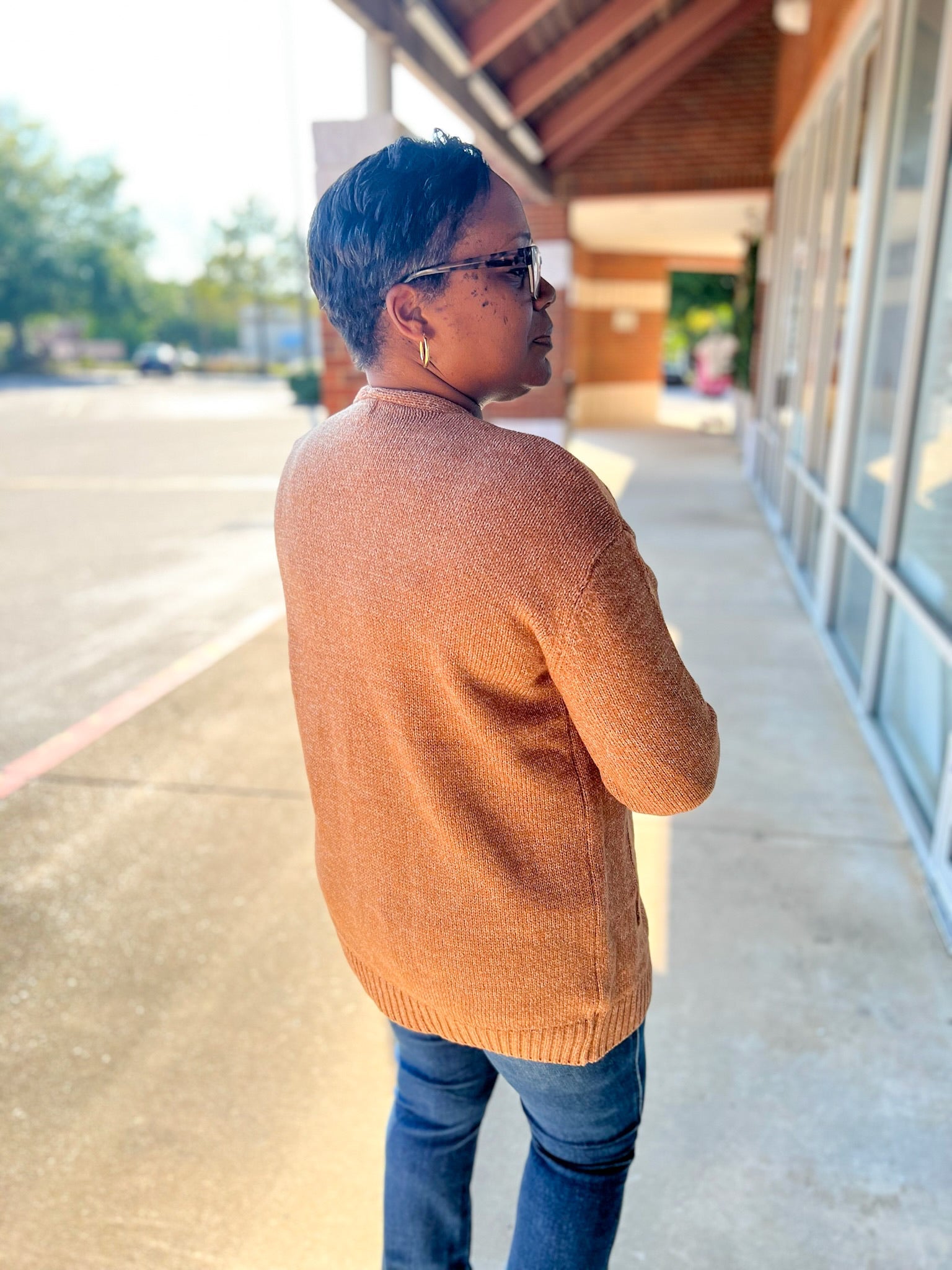 Just For You Deep Camel Long Sleeve Open Front Cardigan with Pockets - A'Bekah's Boutique