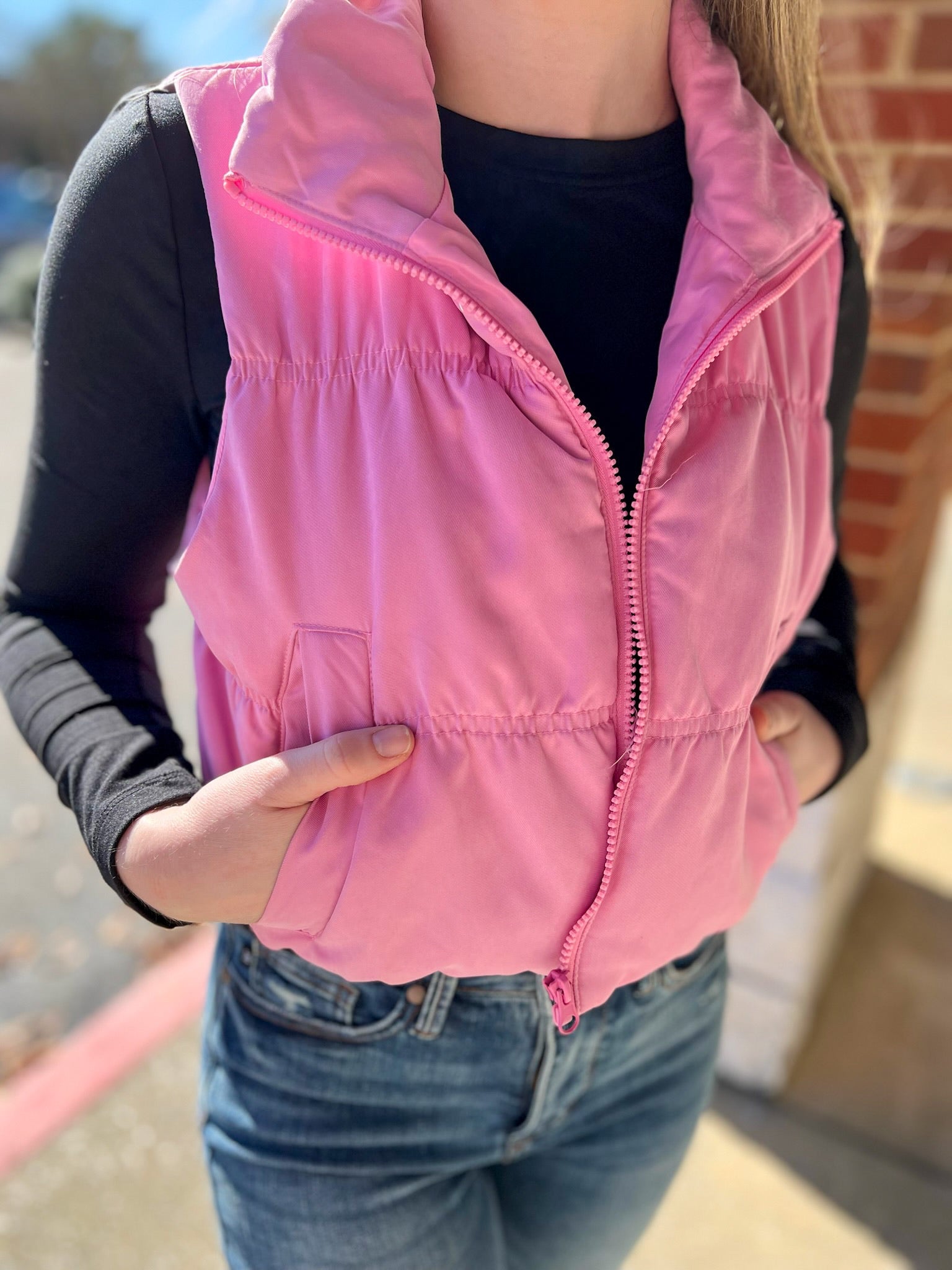 Just One Chance Pink Zip Front Puffer Vest - A'Bekah's Boutique