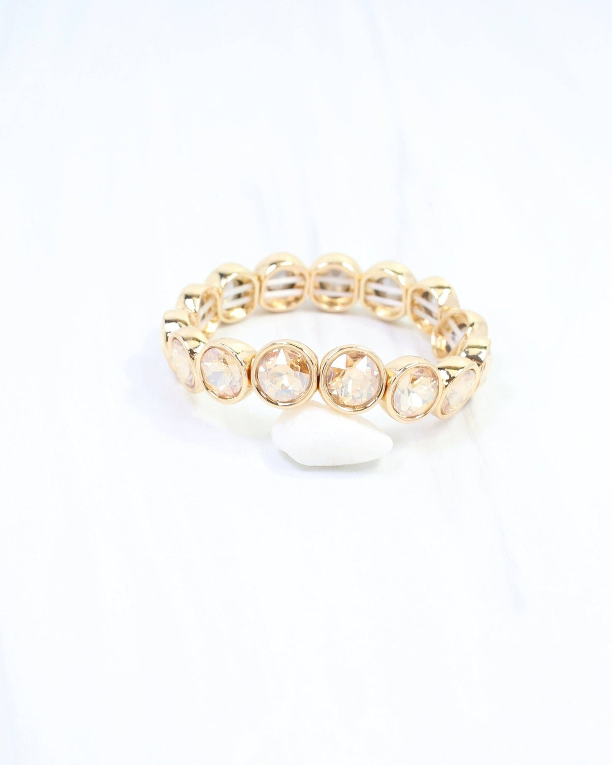 Kadis Crystal Stretch Bracelet Champagne - A'Bekah's Boutique