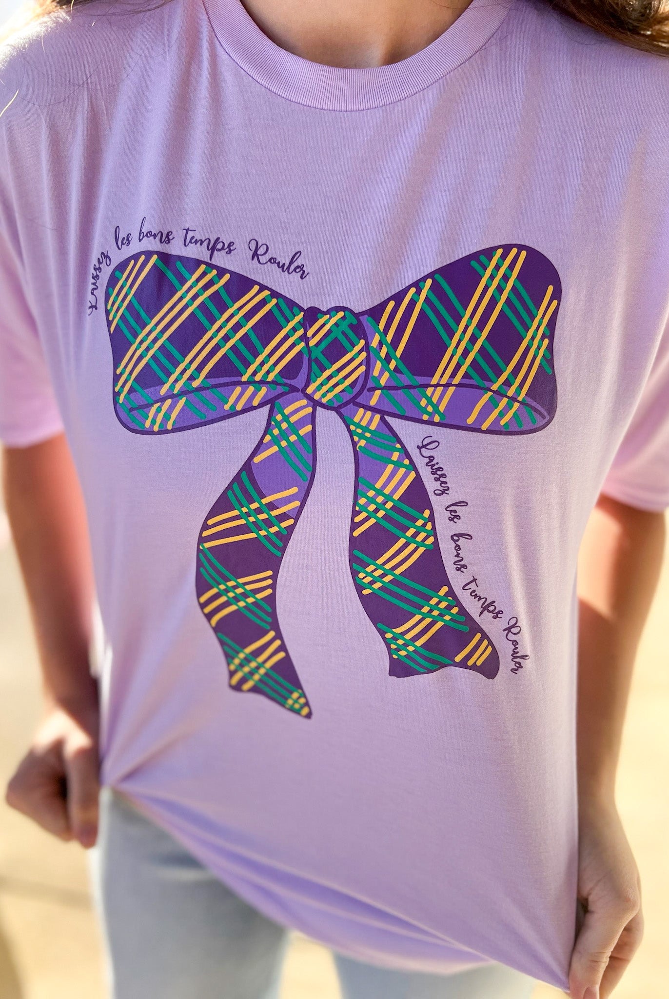Laissez Bow Crew Neck T-Shirt Light Purple/Multi - Asst. - A'Bekah's Boutique