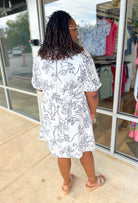 Like Never Before Off White and Navy Floral Dress (C) - A'Bekah's Boutique