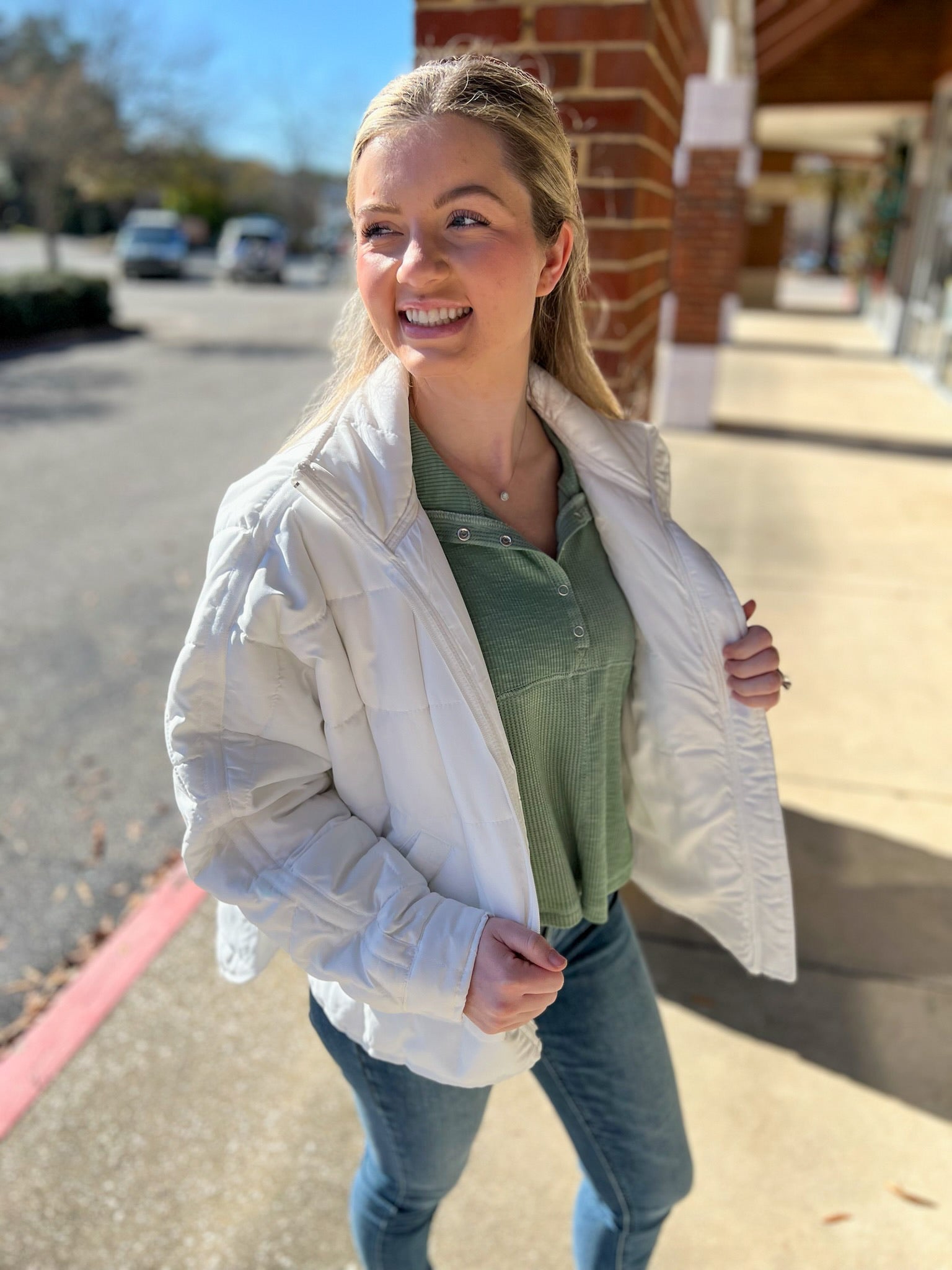 Long Lost Love White Quilted Puffer Jacket - A'Bekah's Boutique