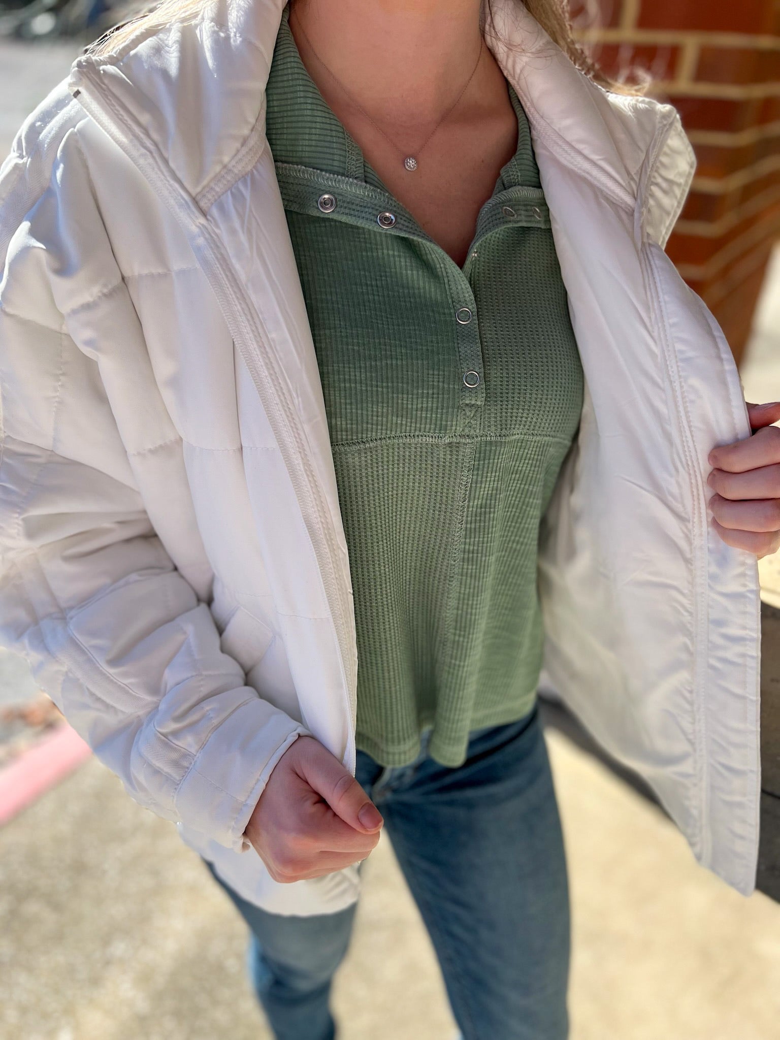 Long Lost Love White Quilted Puffer Jacket - A'Bekah's Boutique