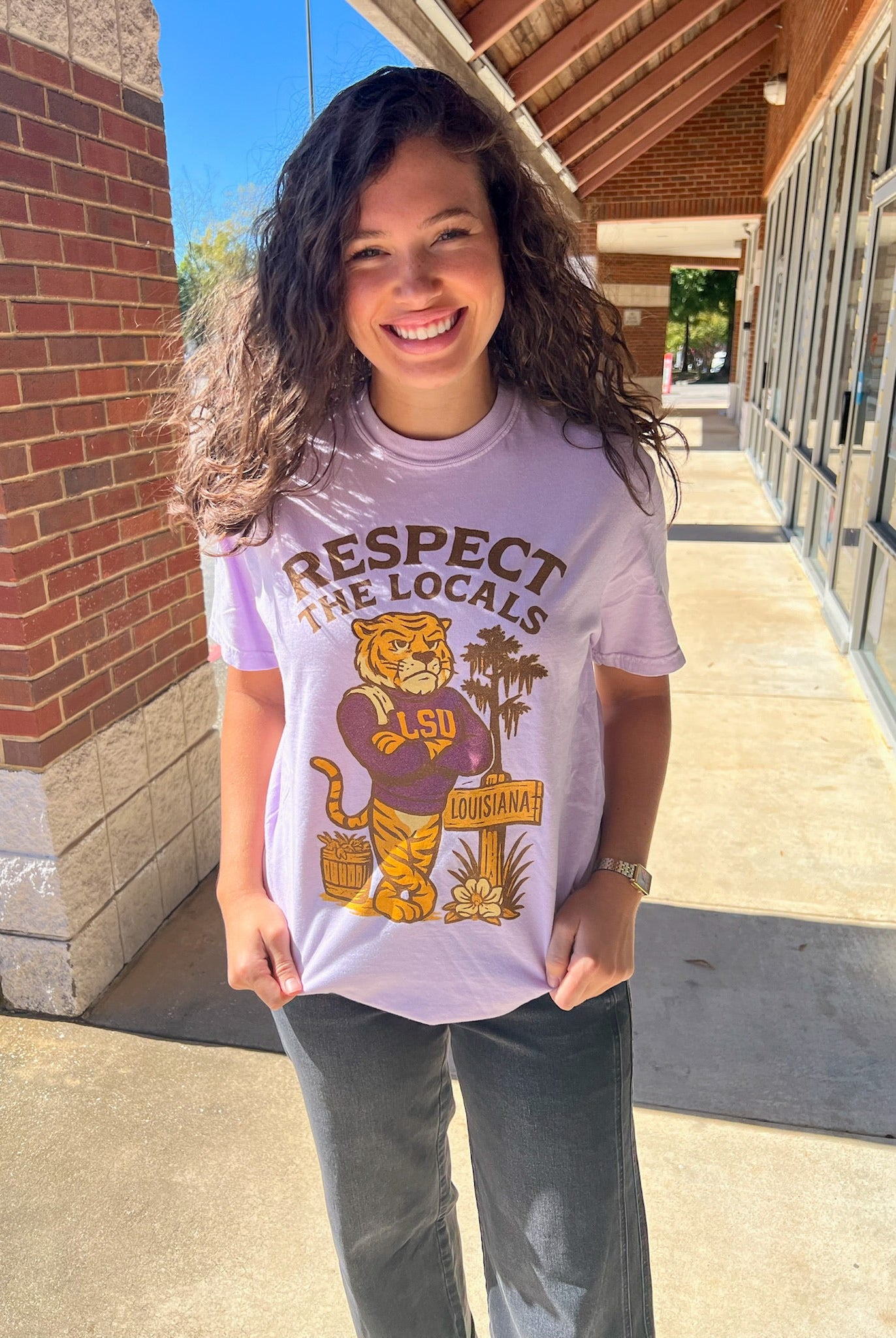 Louisiana Respect the Locals Purple Tigers T-Shirt - A'Bekah's Boutique