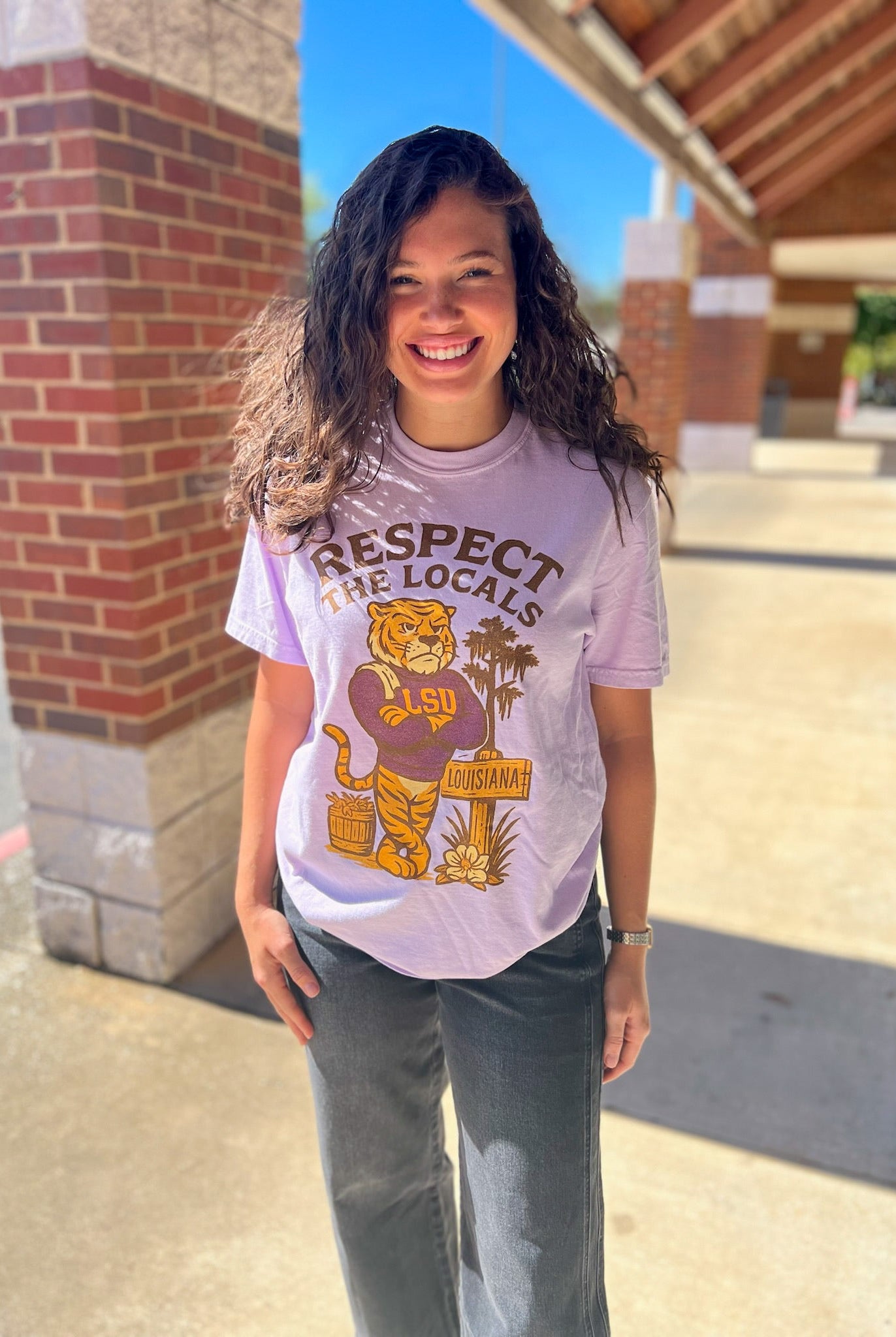 Louisiana Respect the Locals Purple Tigers T-Shirt - A'Bekah's Boutique