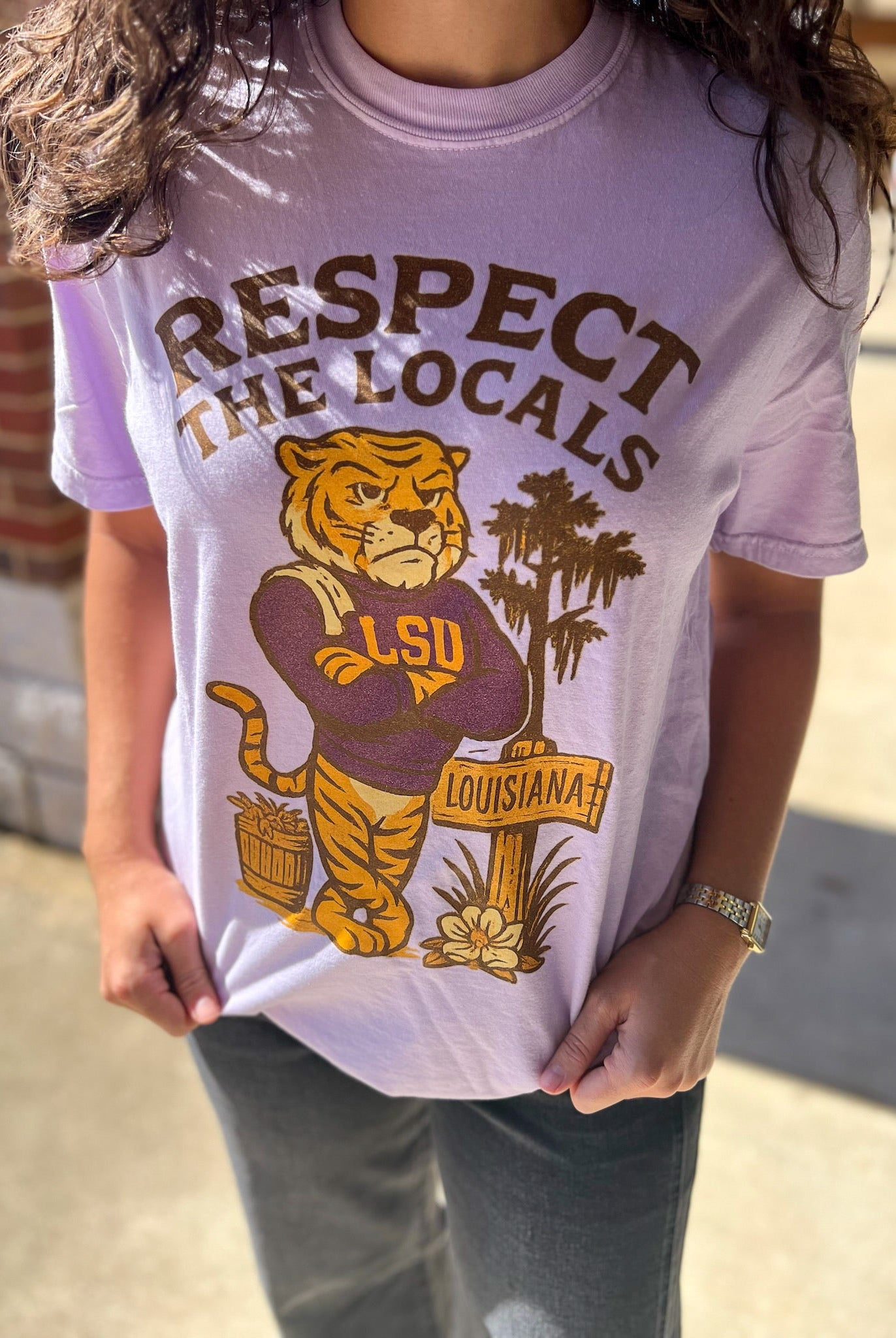 Louisiana Respect the Locals Purple Tigers T-Shirt - A'Bekah's Boutique