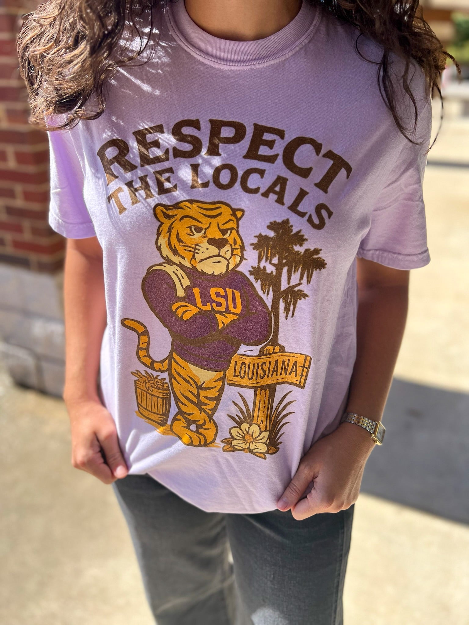 Louisiana Respect the Locals Purple Tigers T-Shirt - A'Bekah's Boutique