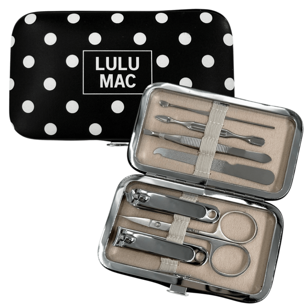 Lulu Mac Black/White Polka Dot Manicure Set - A'Bekah's Boutique