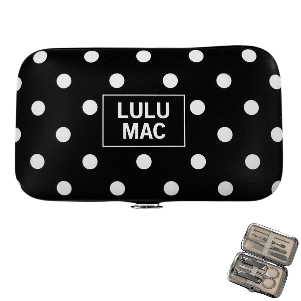 Lulu Mac Black/White Polka Dot Manicure Set - A'Bekah's Boutique