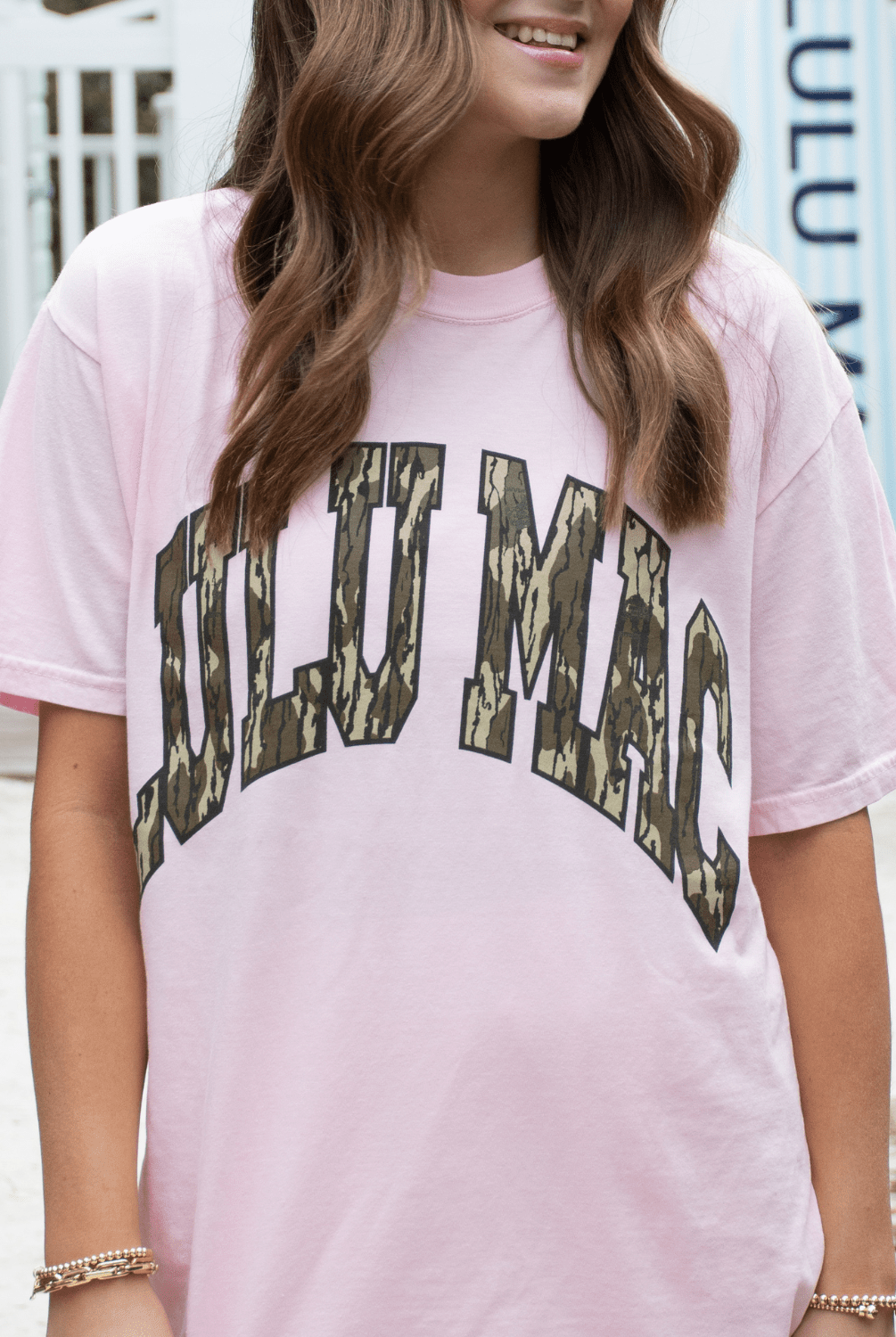Lulu Mac Blossom Pink Comfort Colors Mossy Oak Tee - A'Bekah's Boutique