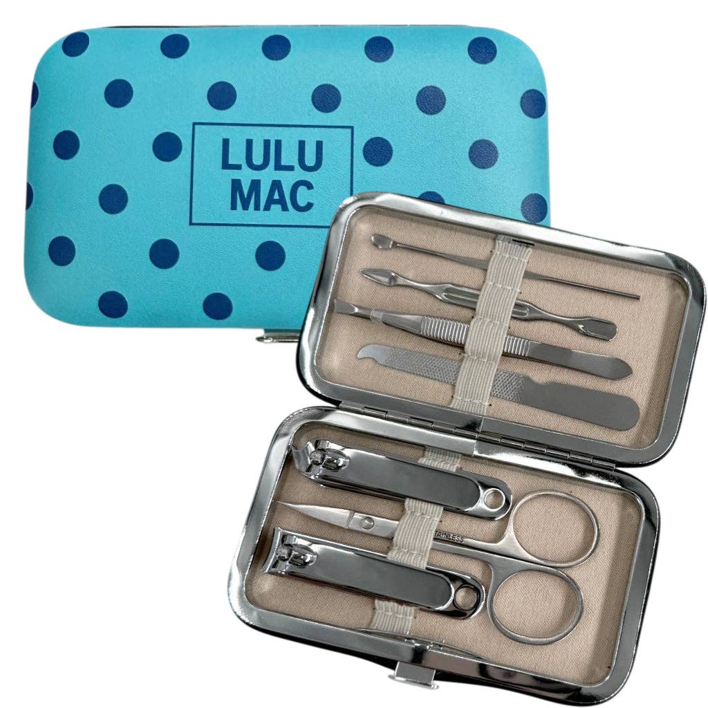 Lulu Mac Blue/Navy Dot Manicure Set - A'Bekah's Boutique