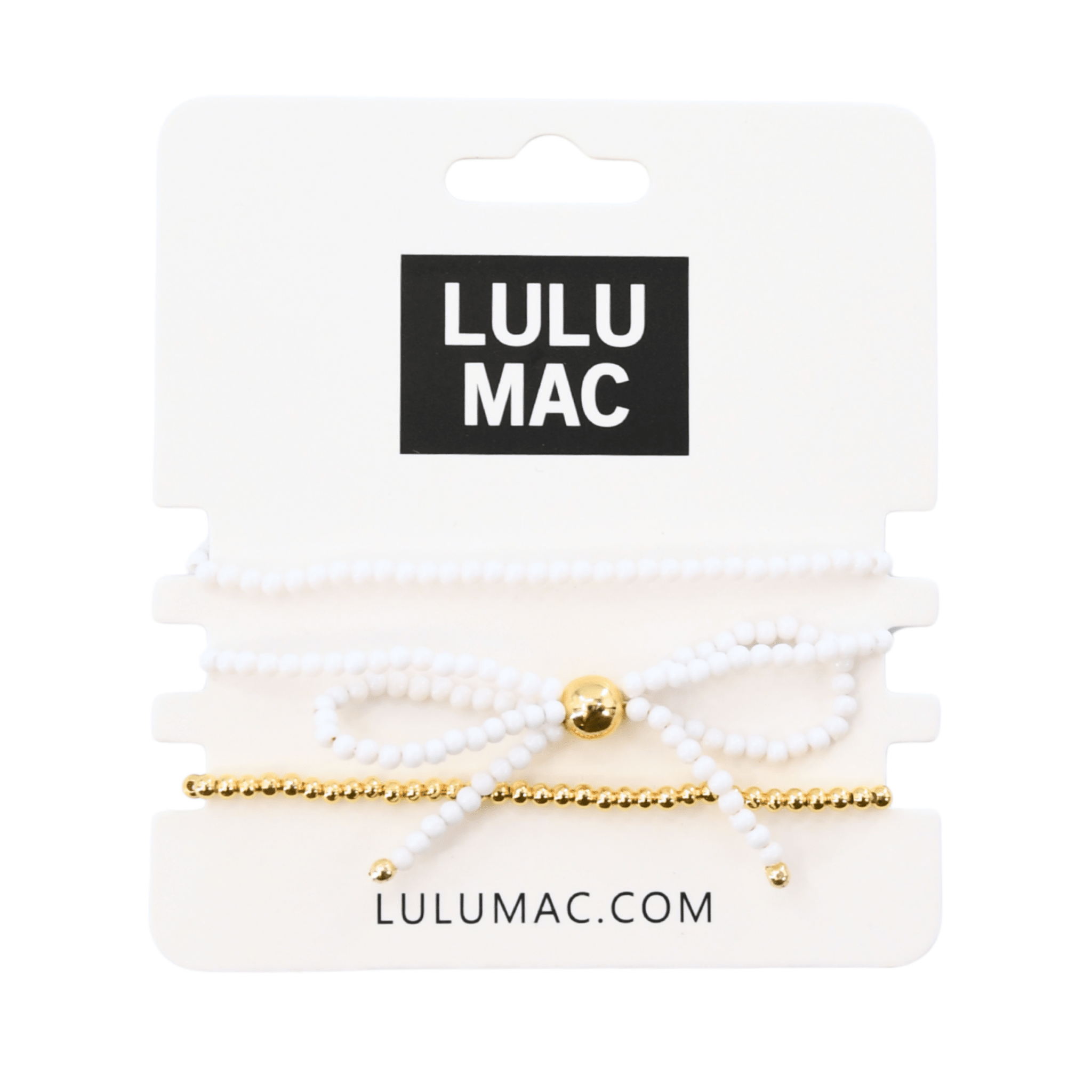 Lulu Mac Bow Bracelet - White & Gold - A'Bekah's Boutique