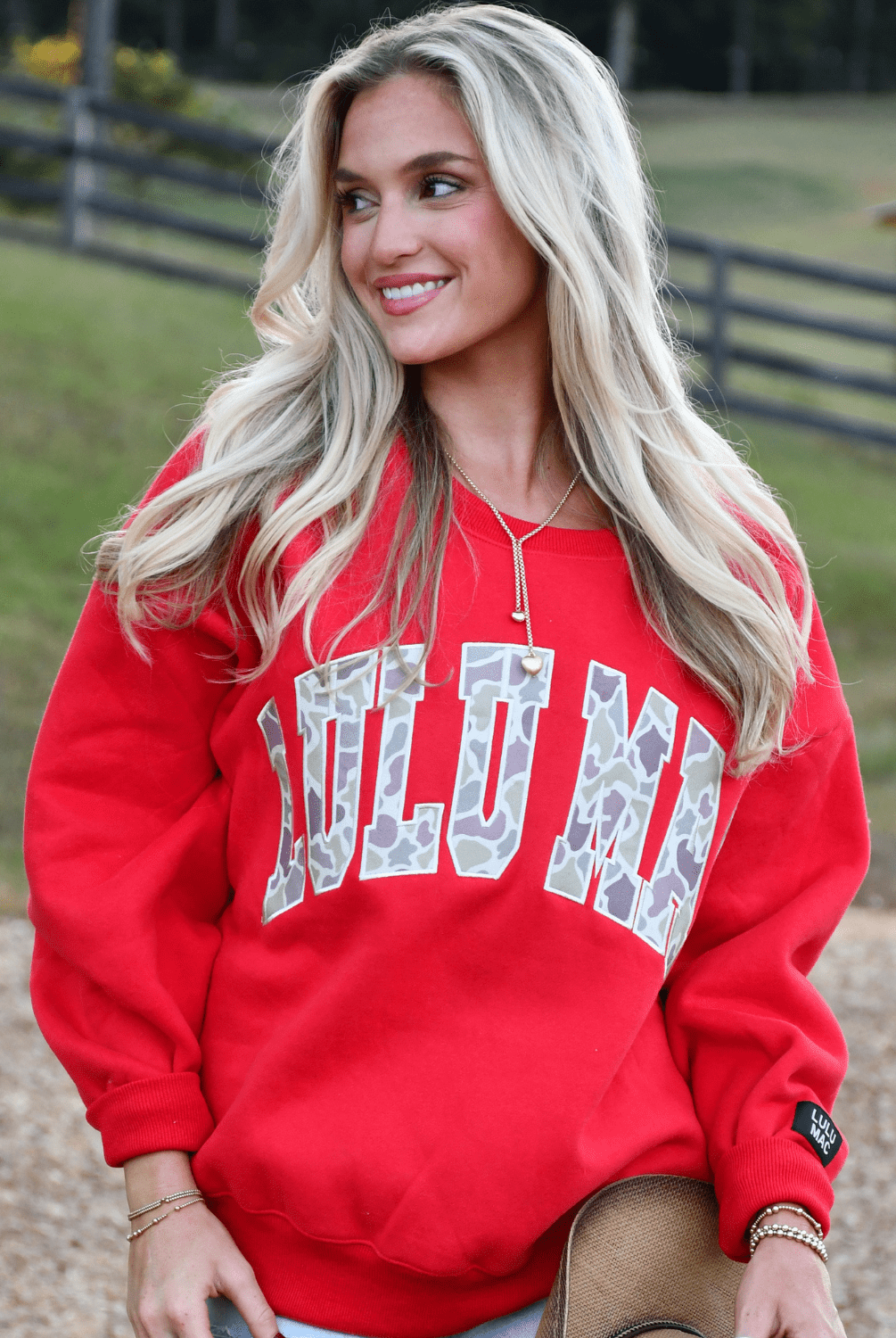 LULU MAC Camo Red Sweatshirt *PRE - ORDER* - A'Bekah's Boutique