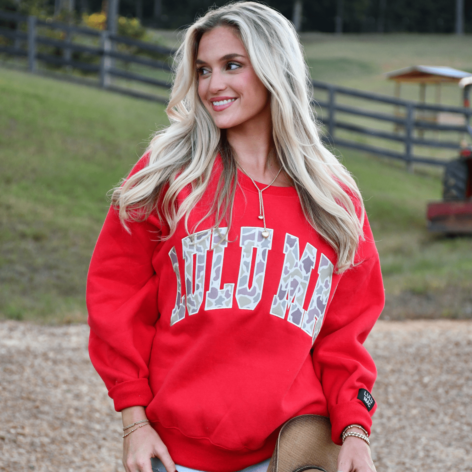 LULU MAC Camo Red Sweatshirt *PRE - ORDER* - A'Bekah's Boutique