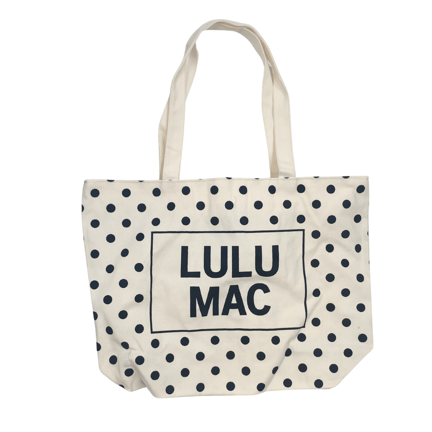 Lulu Mac Canvas Tote PD - BG - 1002 - Black Dot on White - A'Bekah's Boutique