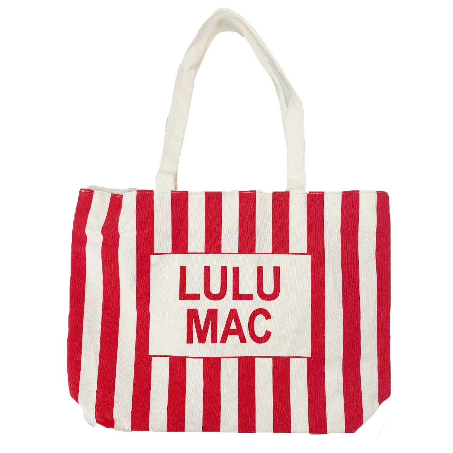 Lulu Mac Canvas Tote Red/White Stripe - A'Bekah's Boutique