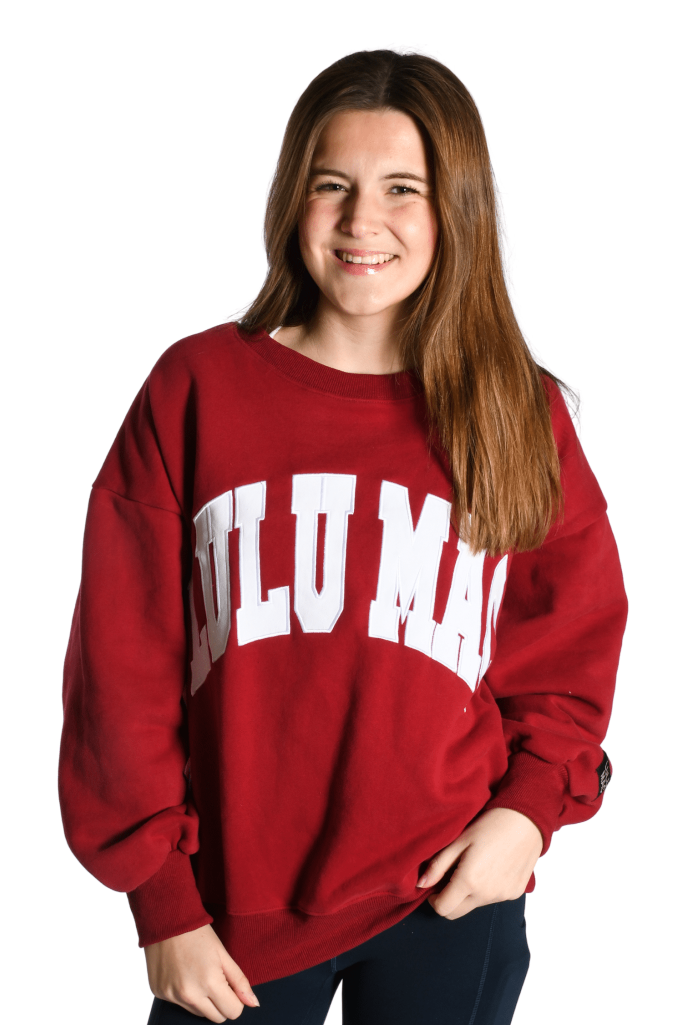 Lulu Mac Crimson/White - Stitch Sweatshirt - A'Bekah's Boutique
