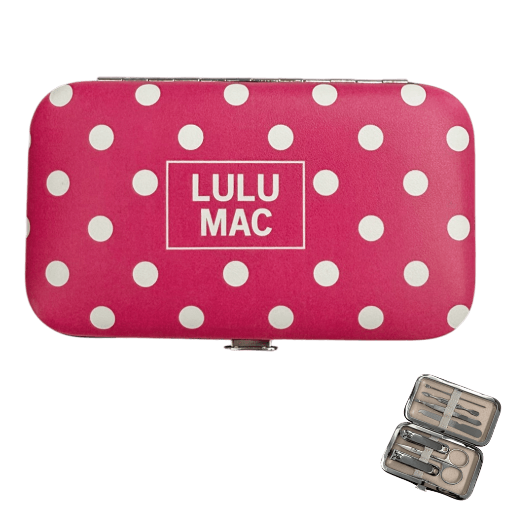 Lulu Mac Hot Pink/White Polka Dot Manicure Set - A'Bekah's Boutique