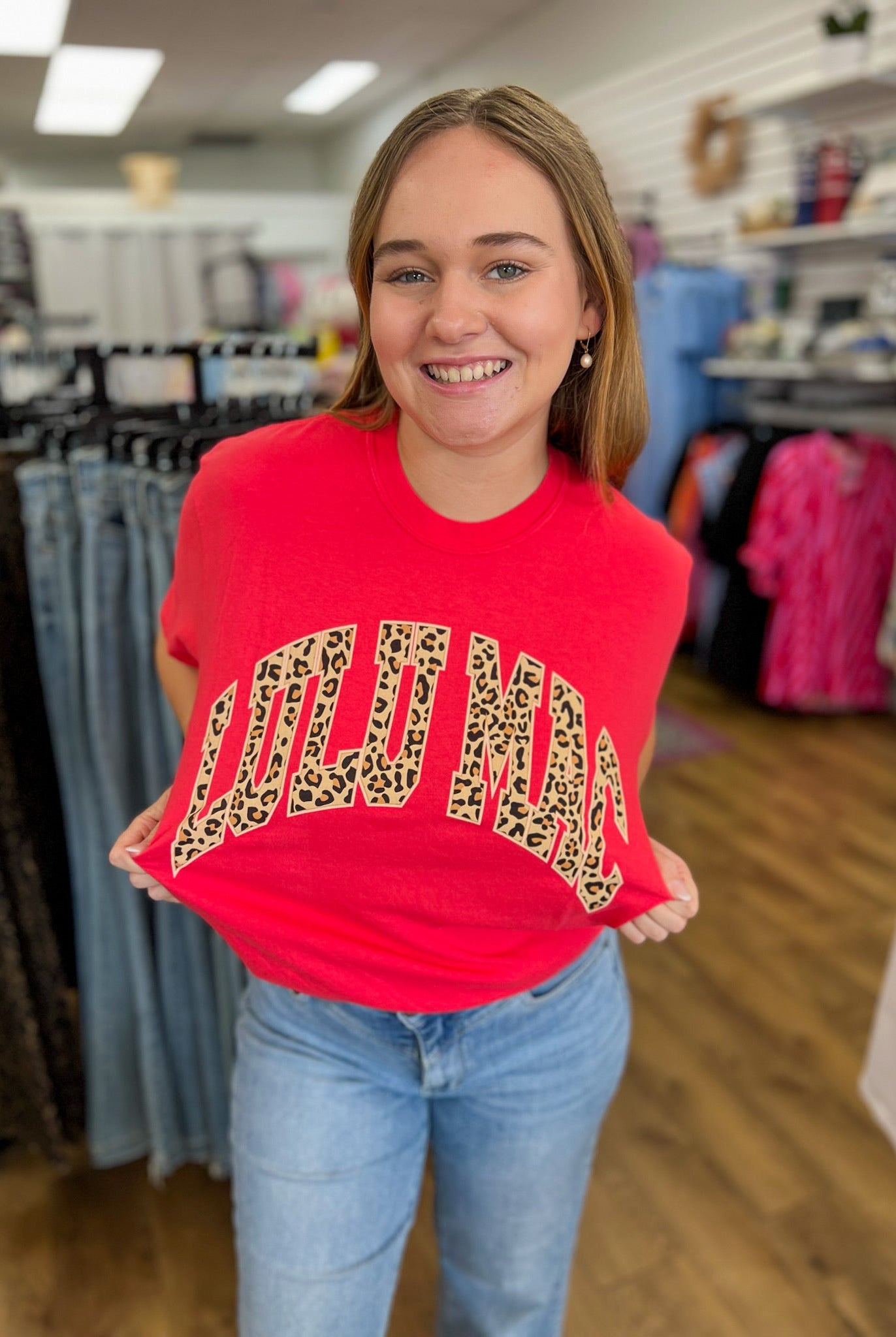 Lulu Mac Leopard Adult Paprika Comfort Colors Tee - A'Bekah's Boutique