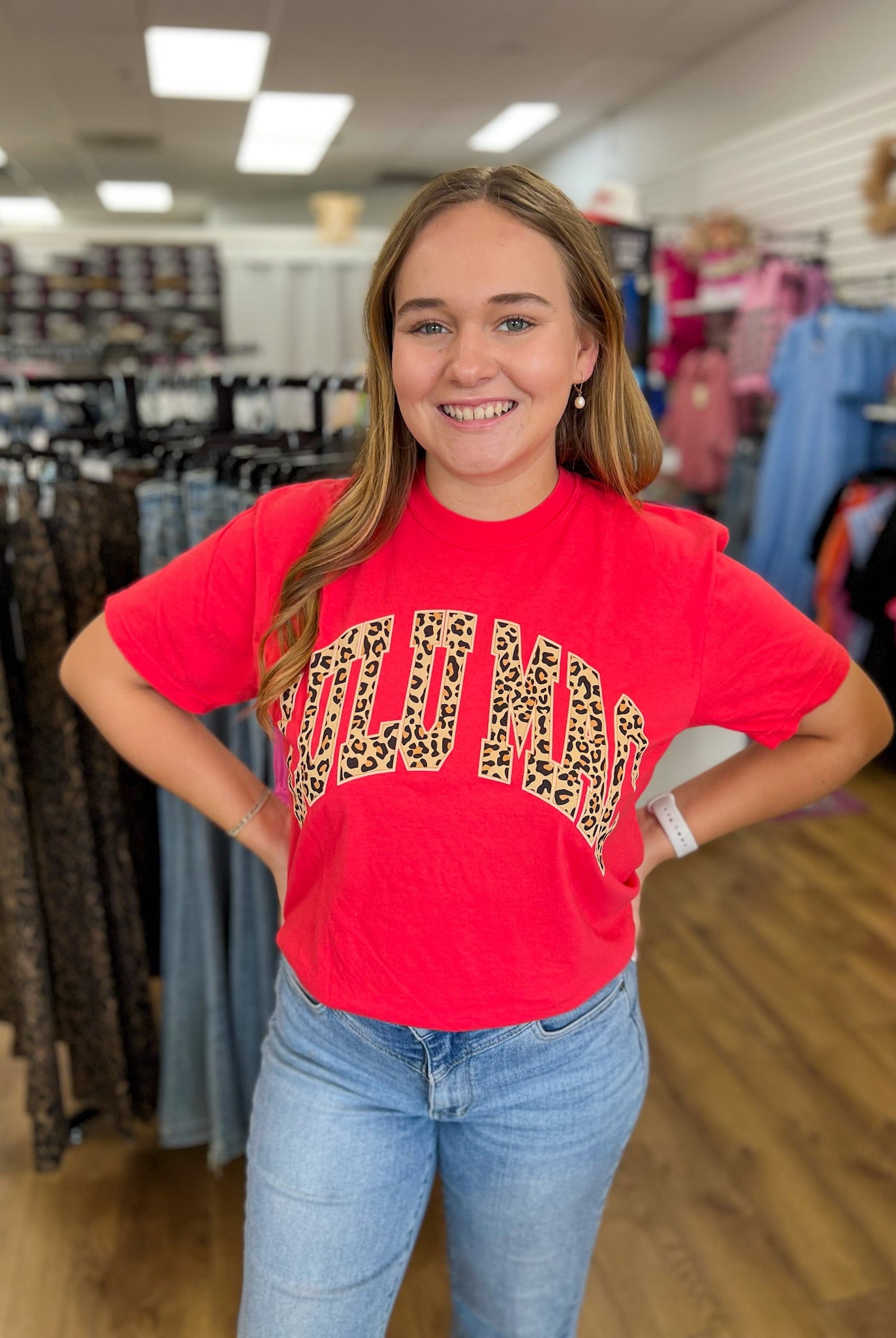 Lulu Mac Leopard Adult Paprika Comfort Colors Tee - A'Bekah's Boutique